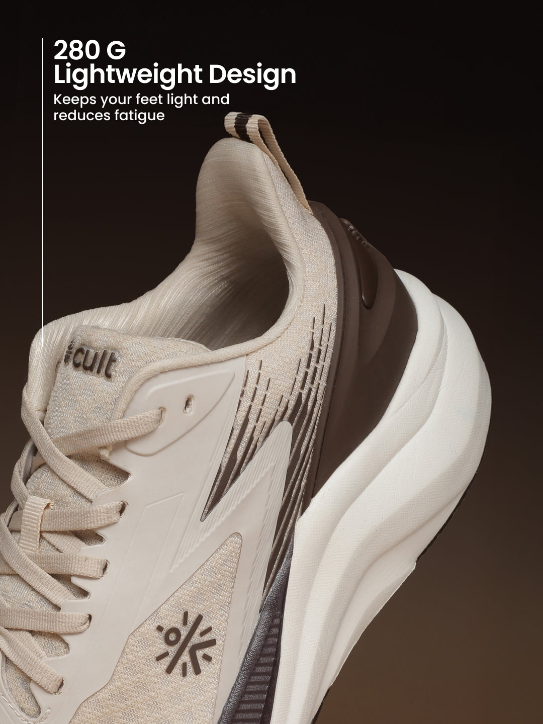 cult Men's Revix Running Shoes - Cream/Brown