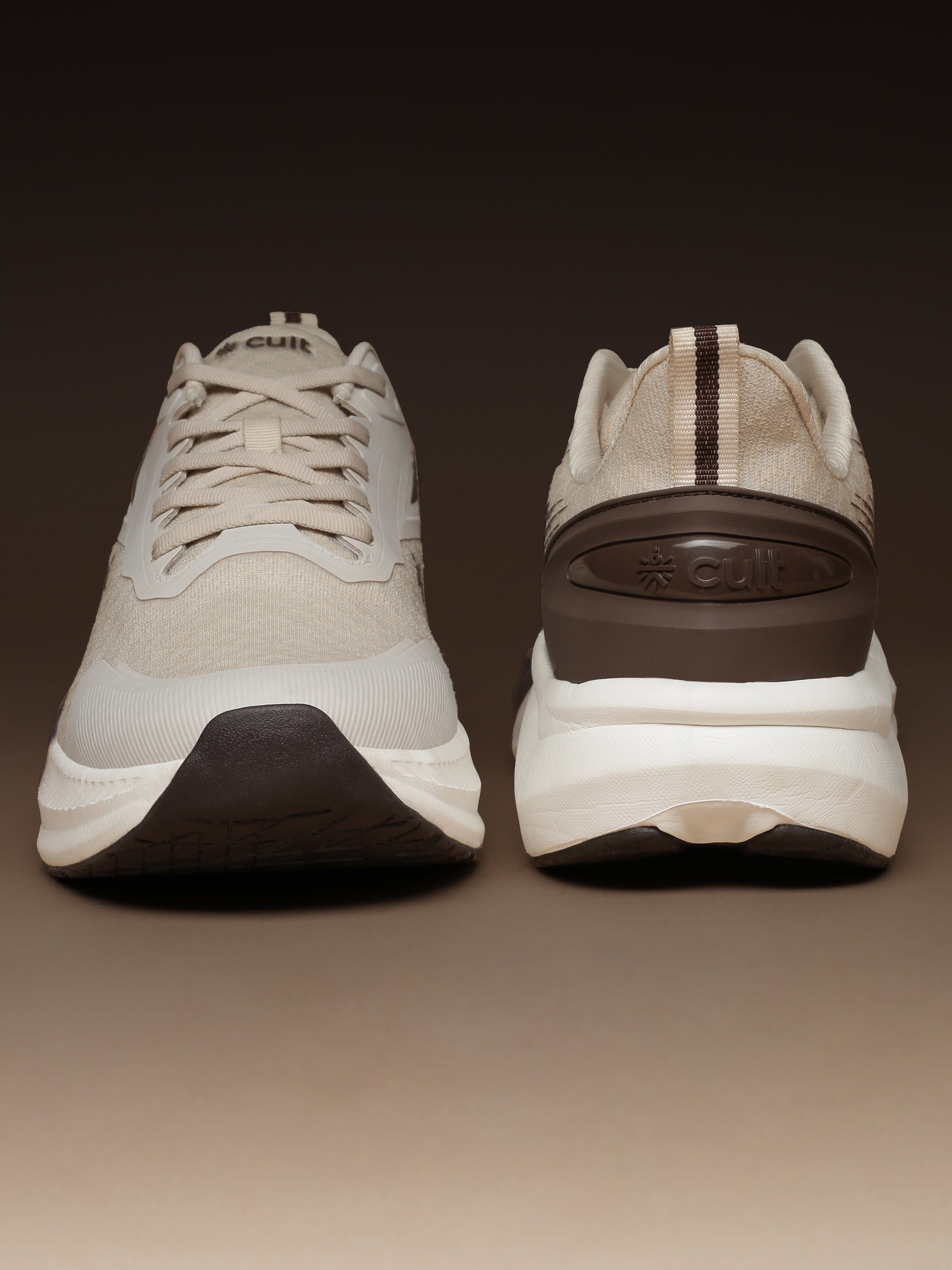cult Men's Revix Running Shoes - Cream/Brown