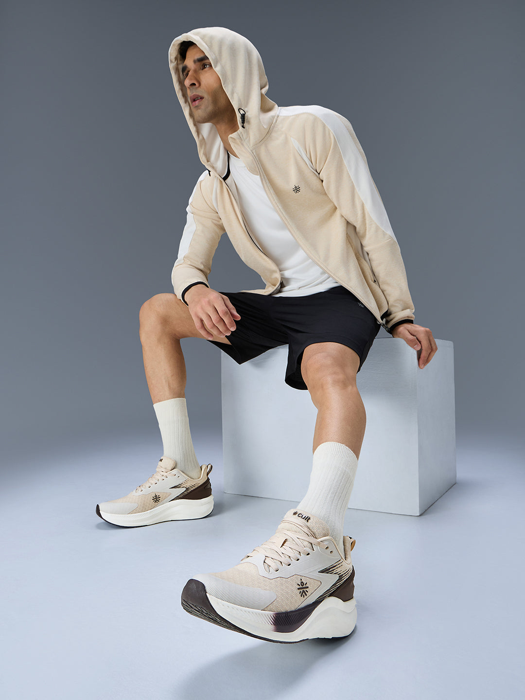 cult Men's Revix Running Shoes - Cream/Brown