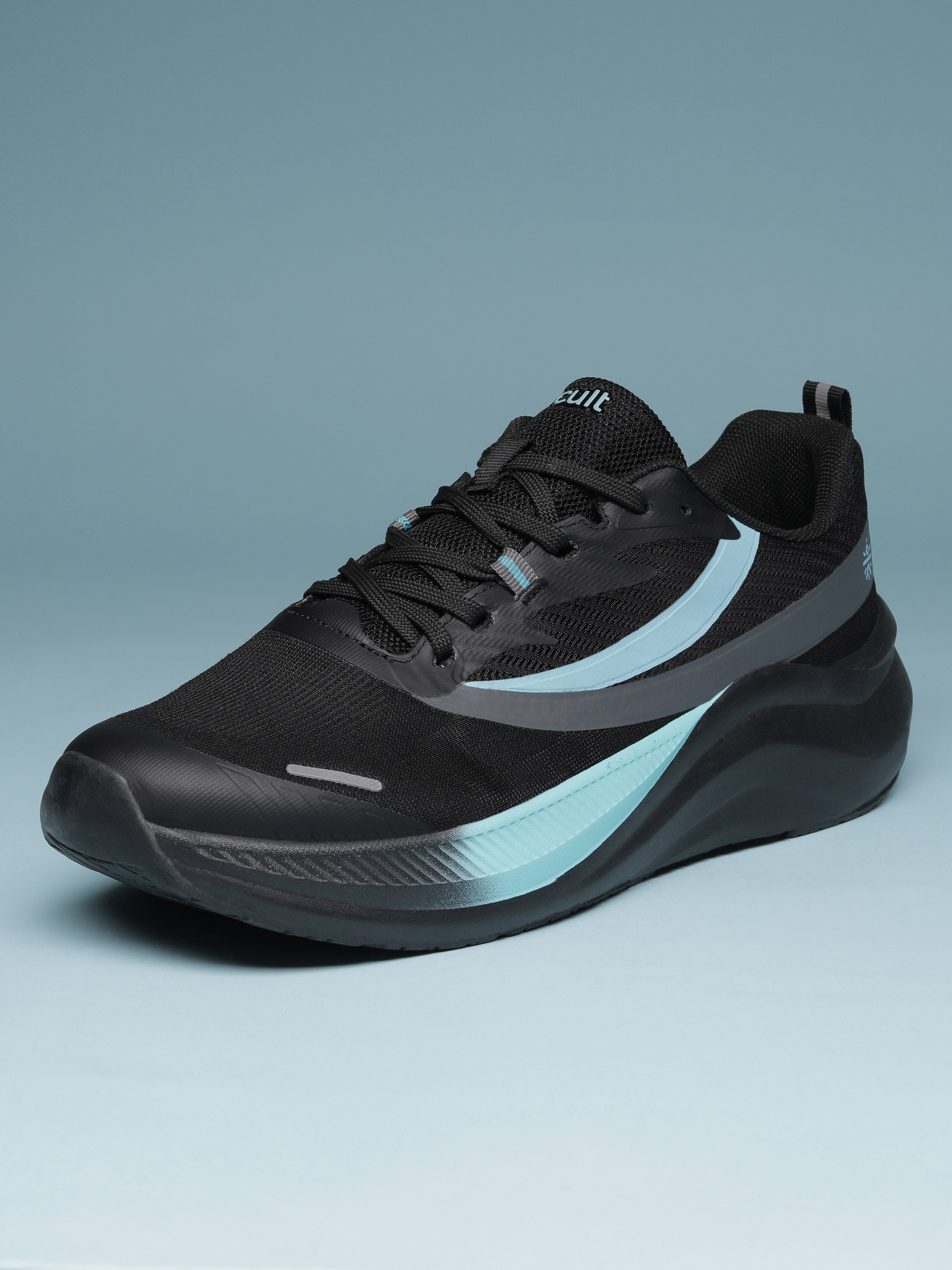 cult Men's Envo Running Shoes - Black/Aqua