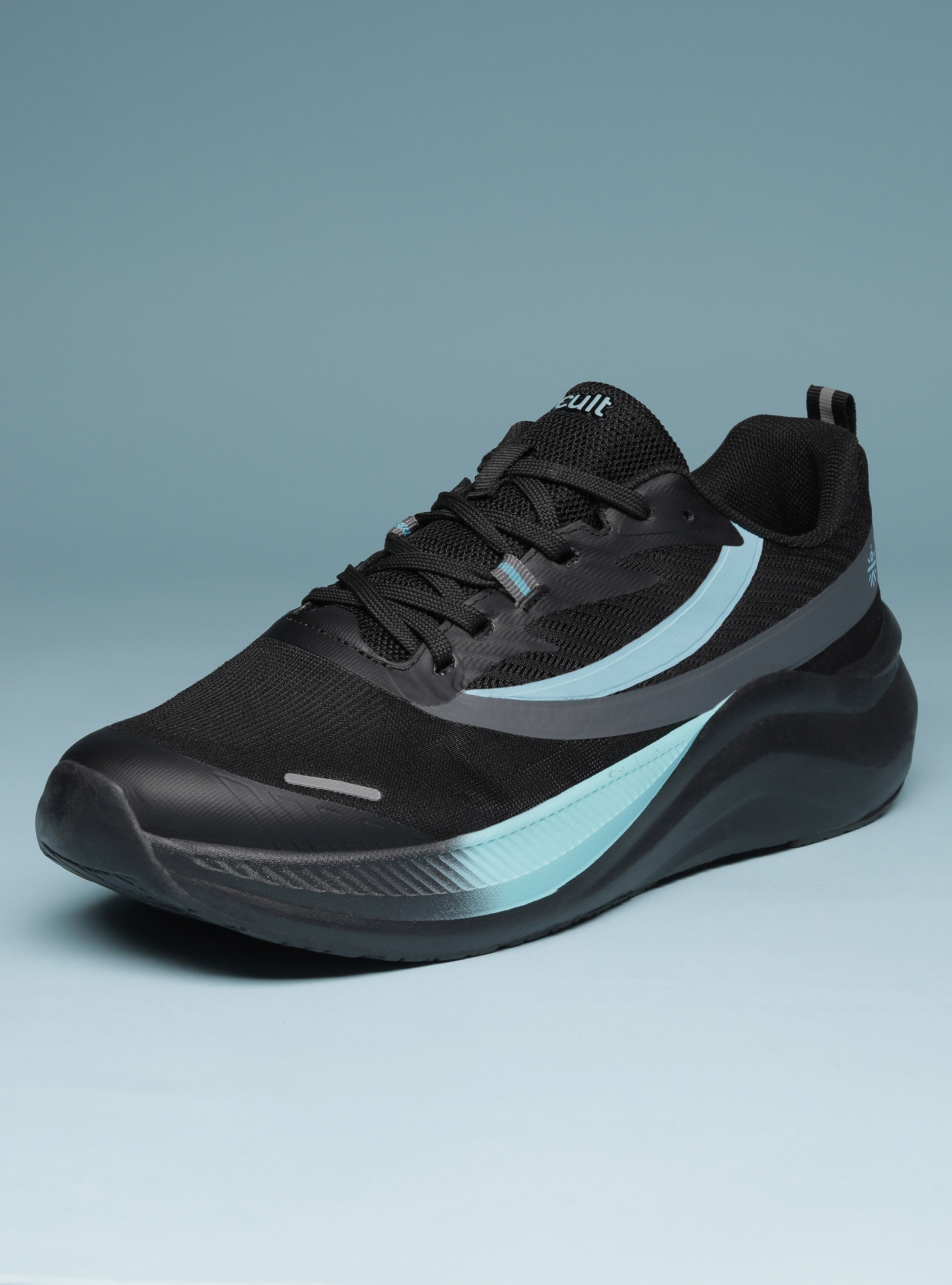 cult Men's Envo Running Shoes - Black/Aqua