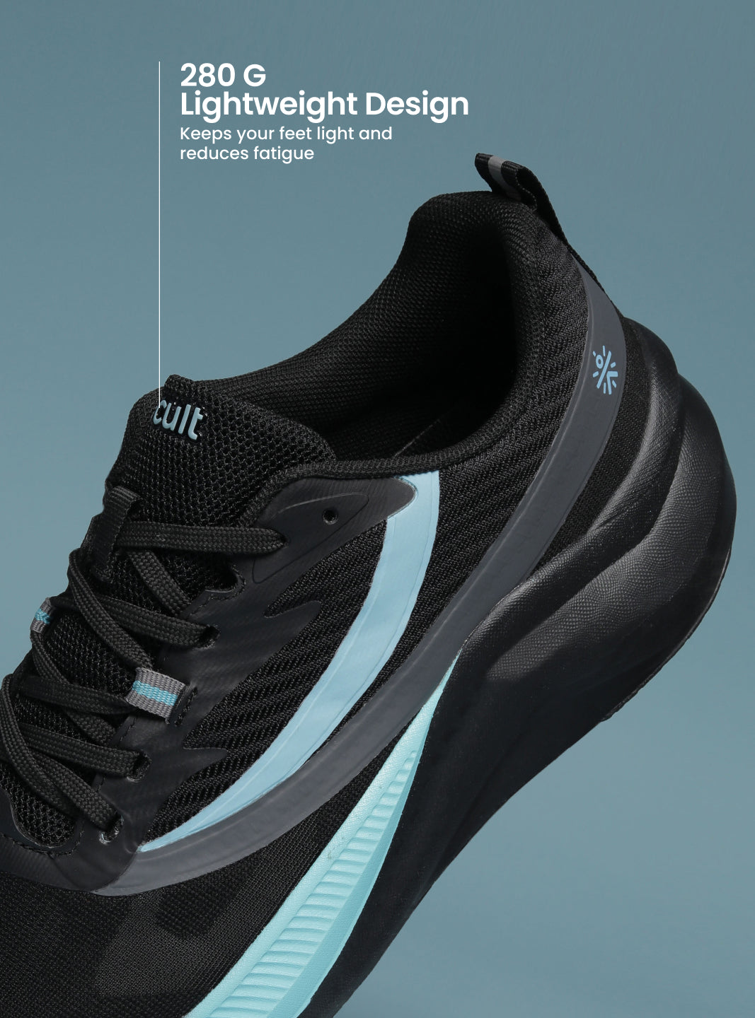 cult Men's Envo Running Shoes - Black/Aqua