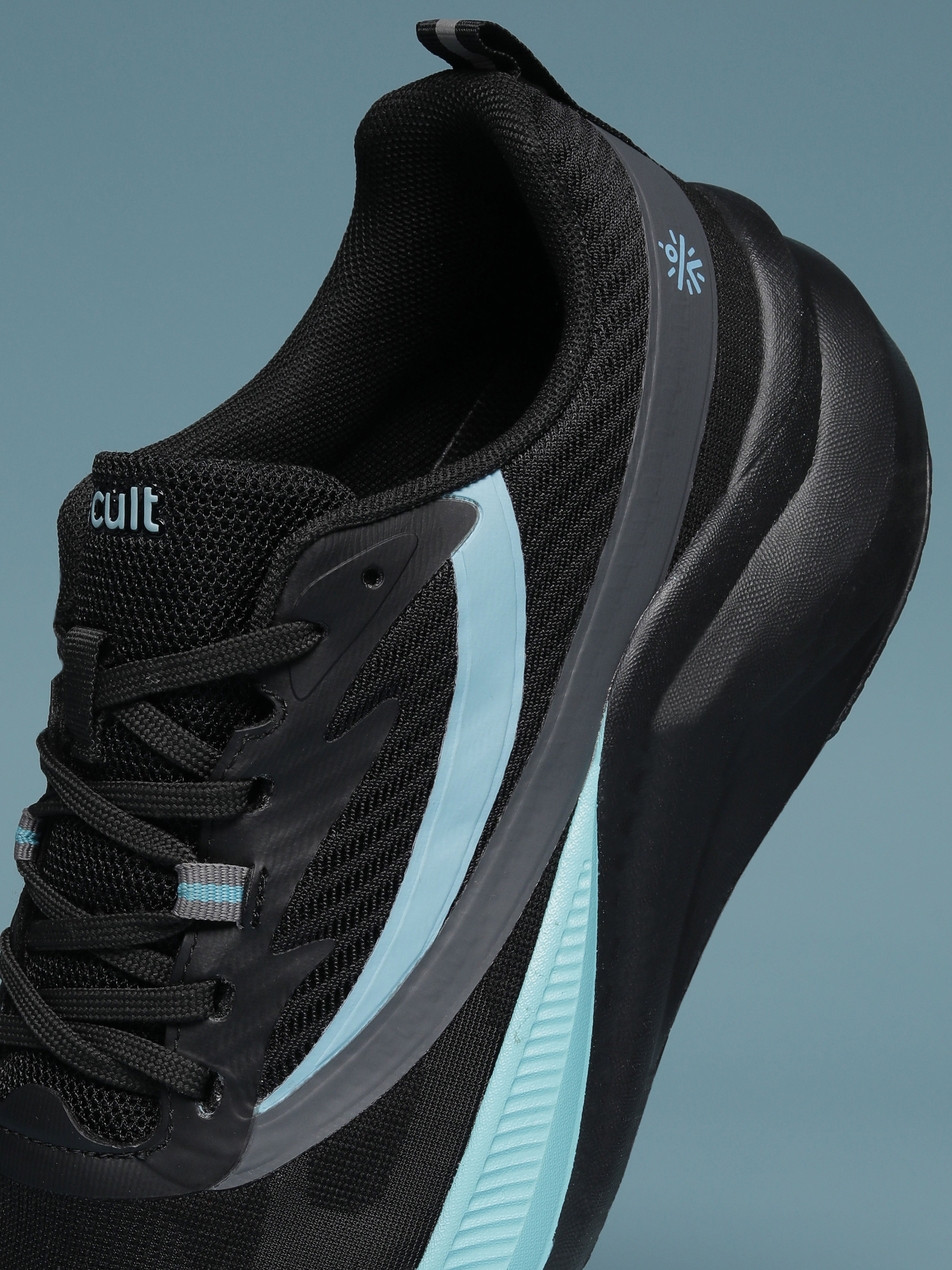 cult Men's Envo Running Shoes - Black/Aqua