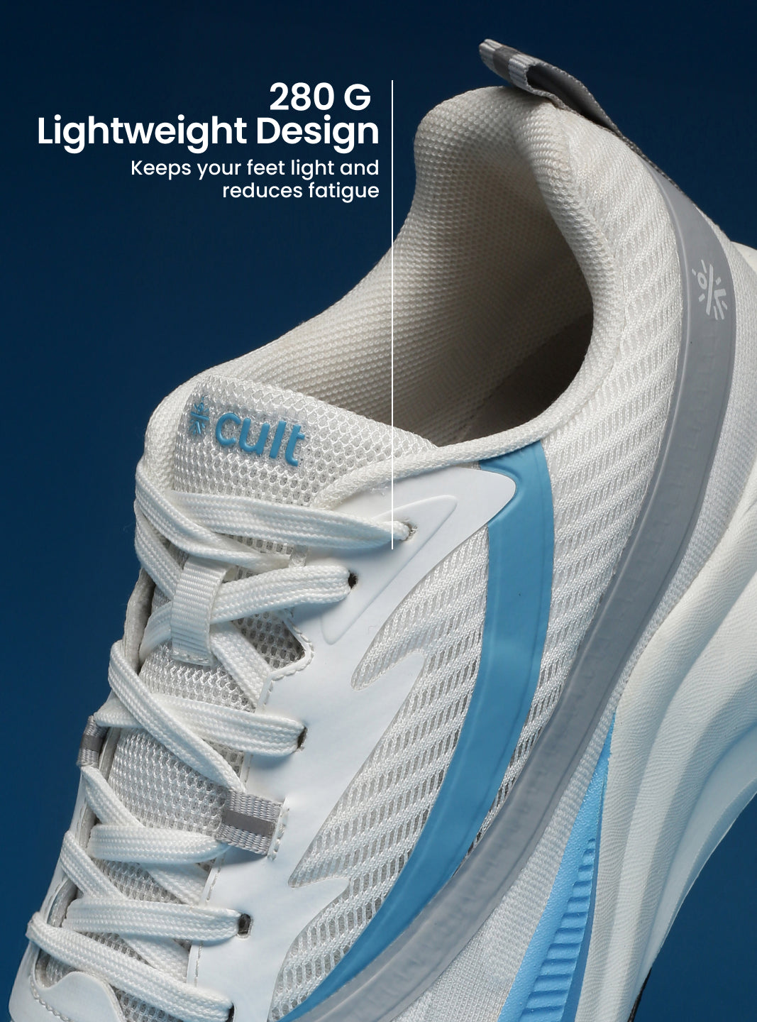 cult Men's Envo Running Shoes - White/Sky Blue