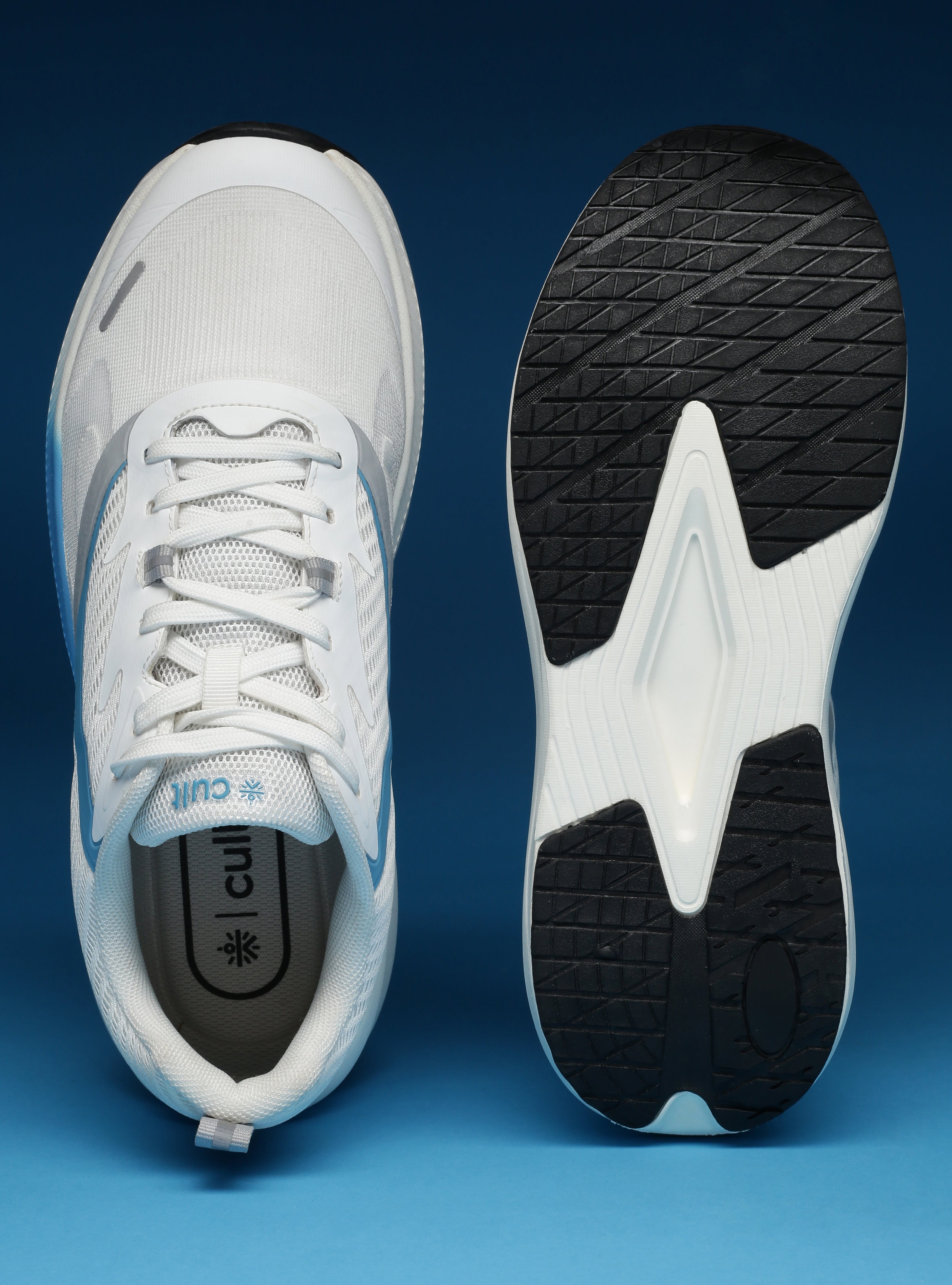 cult Men's Envo Running Shoes - White/Sky Blue