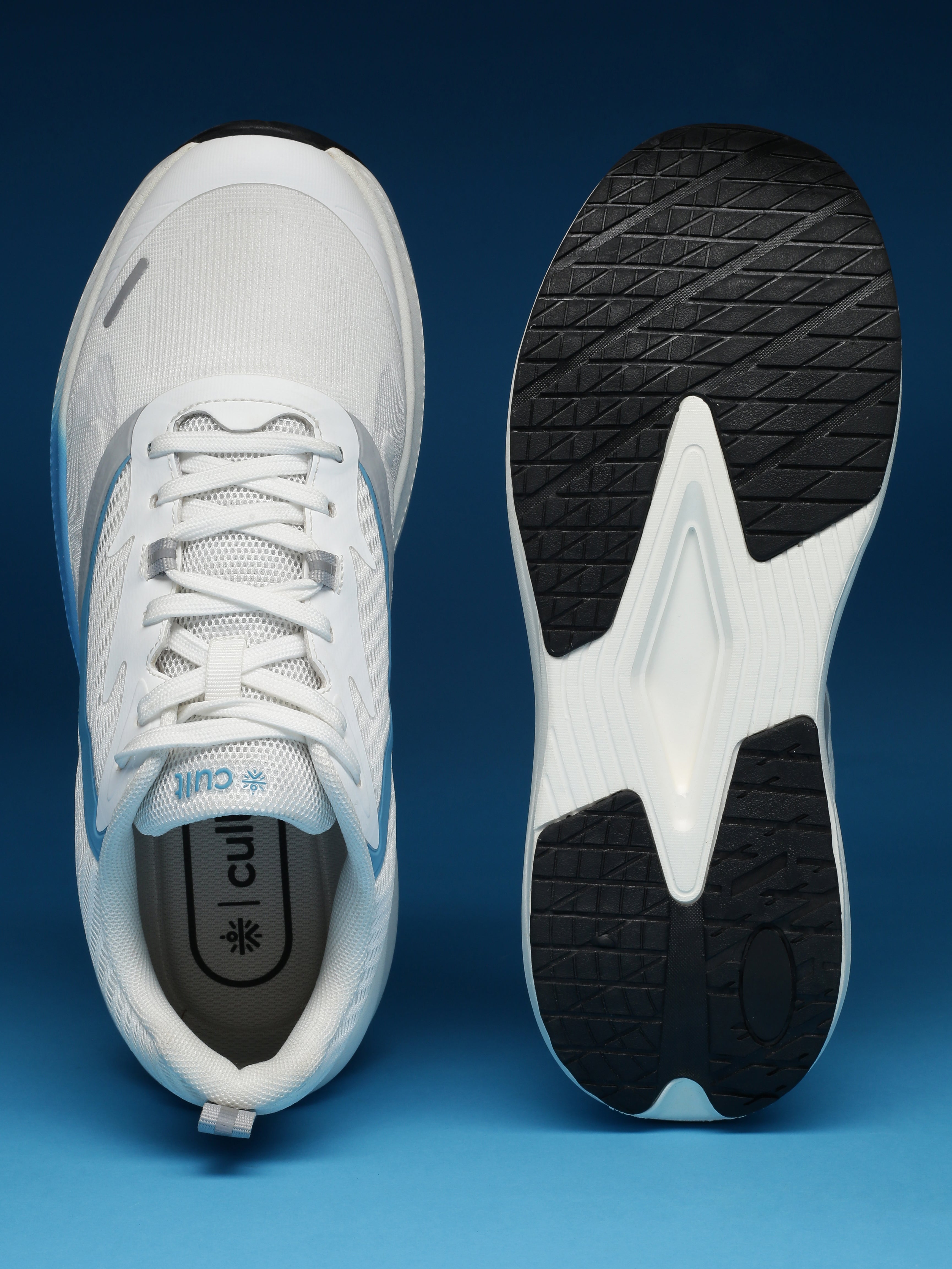 cult Men's Envo Running Shoes - White/Sky Blue