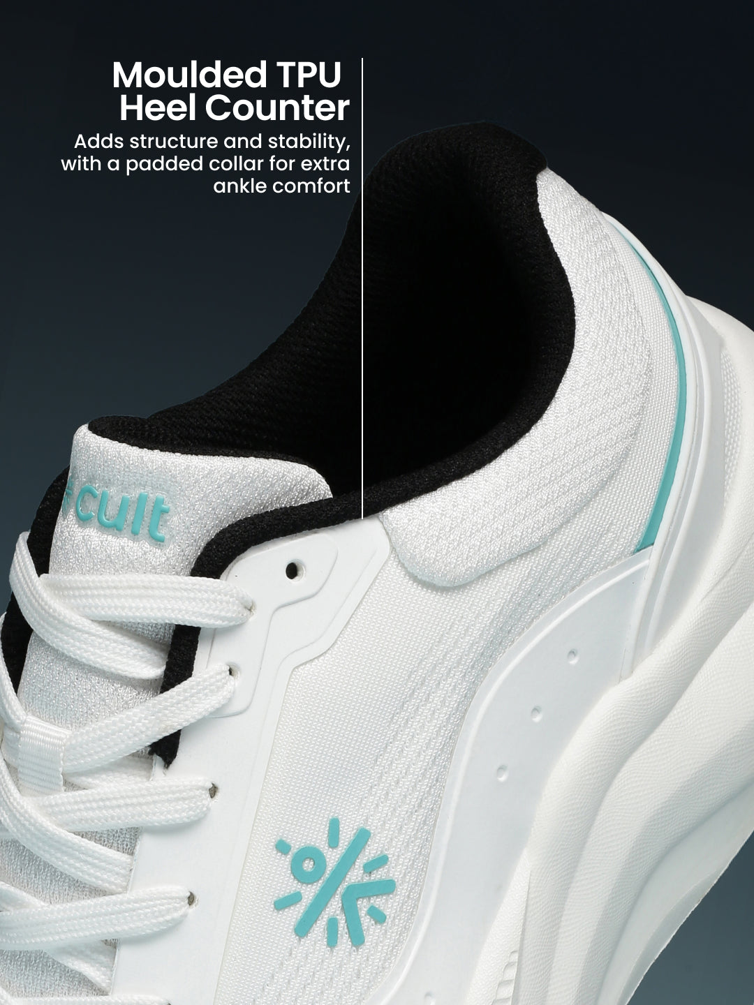 cult Men's FlowPro Running Shoes - White/Sea Green