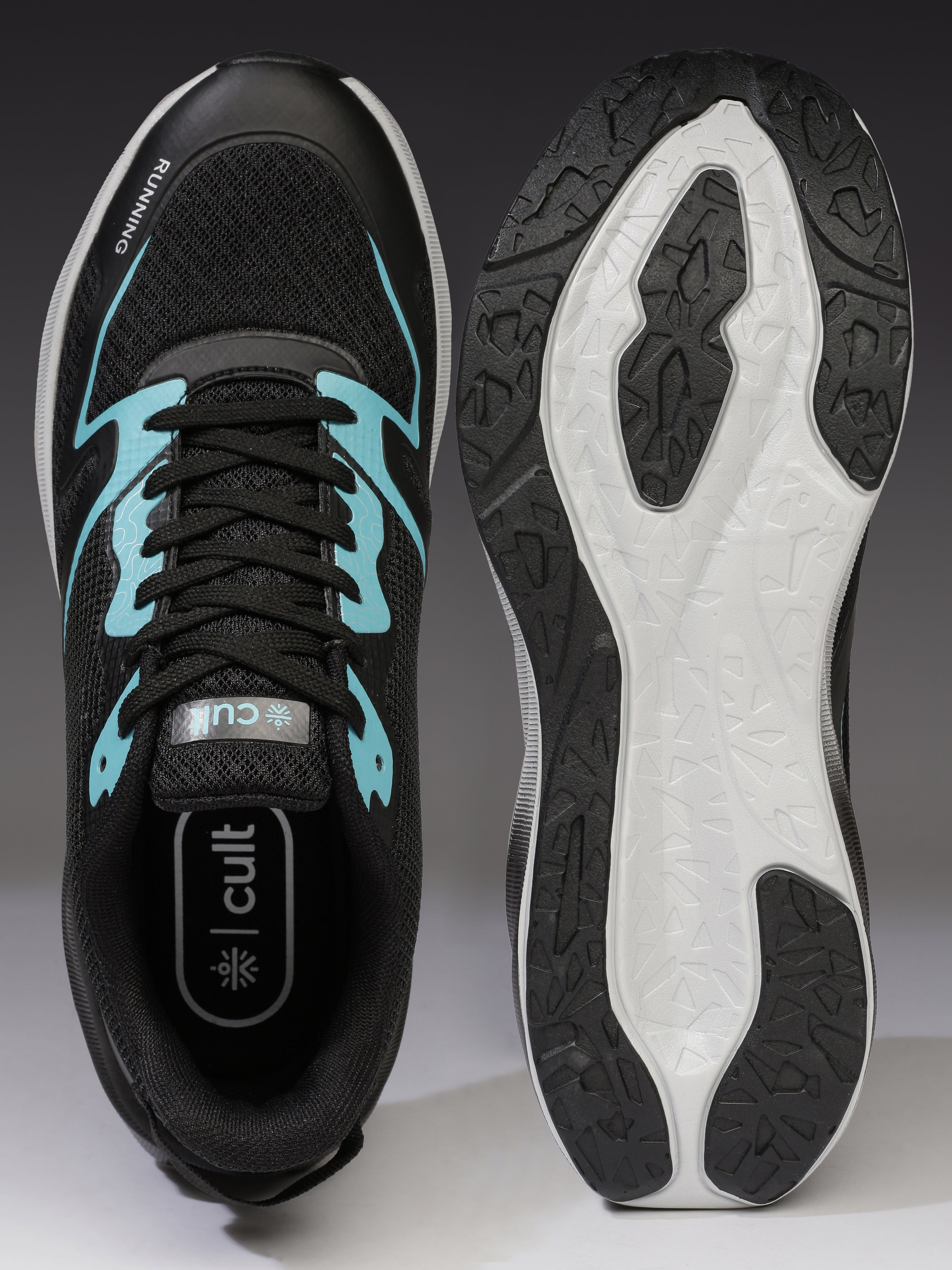 cult Men's Nitro Running Shoes - Black/Sea Green