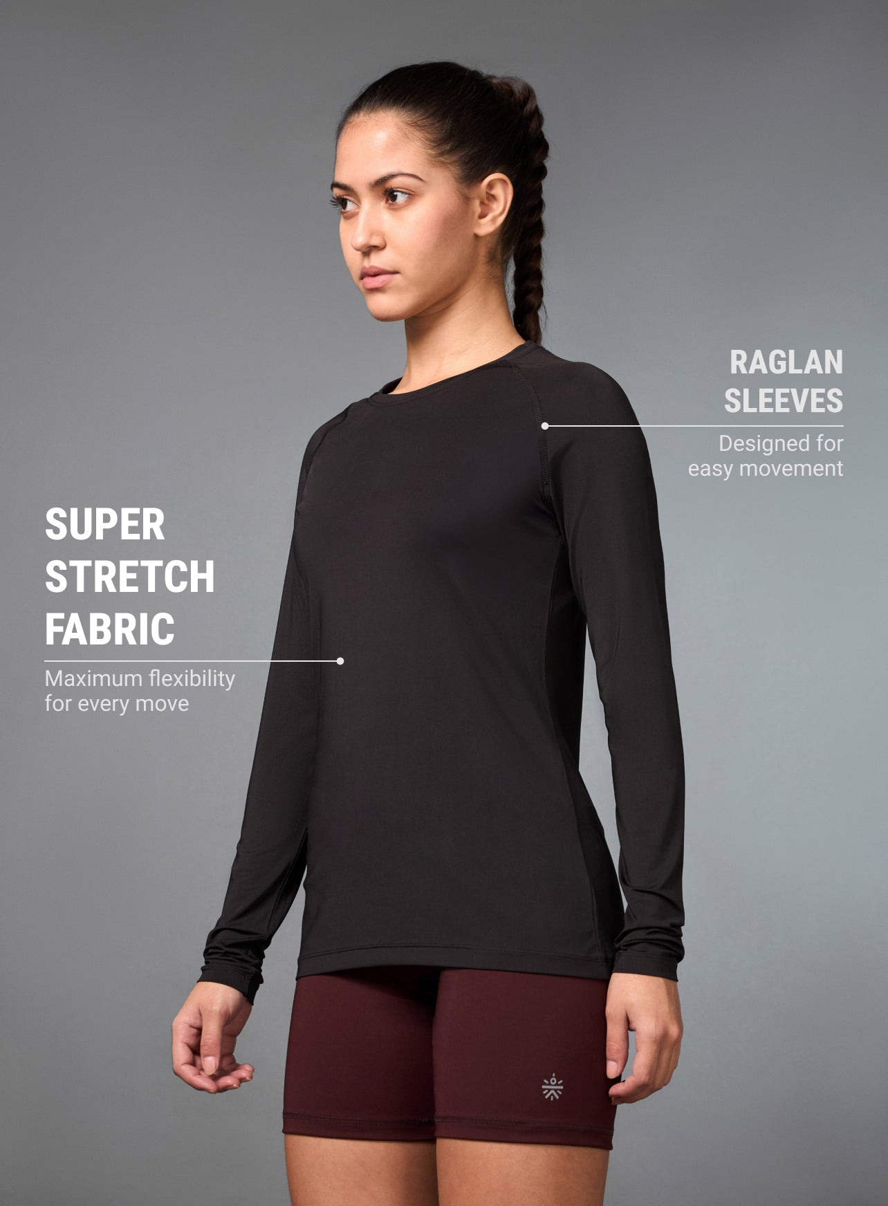Women's Base Layer Black Compression Running Top