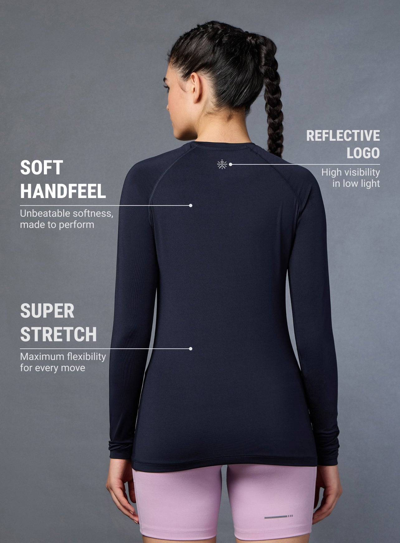 Women's Base Layer Navy Compression Running Top