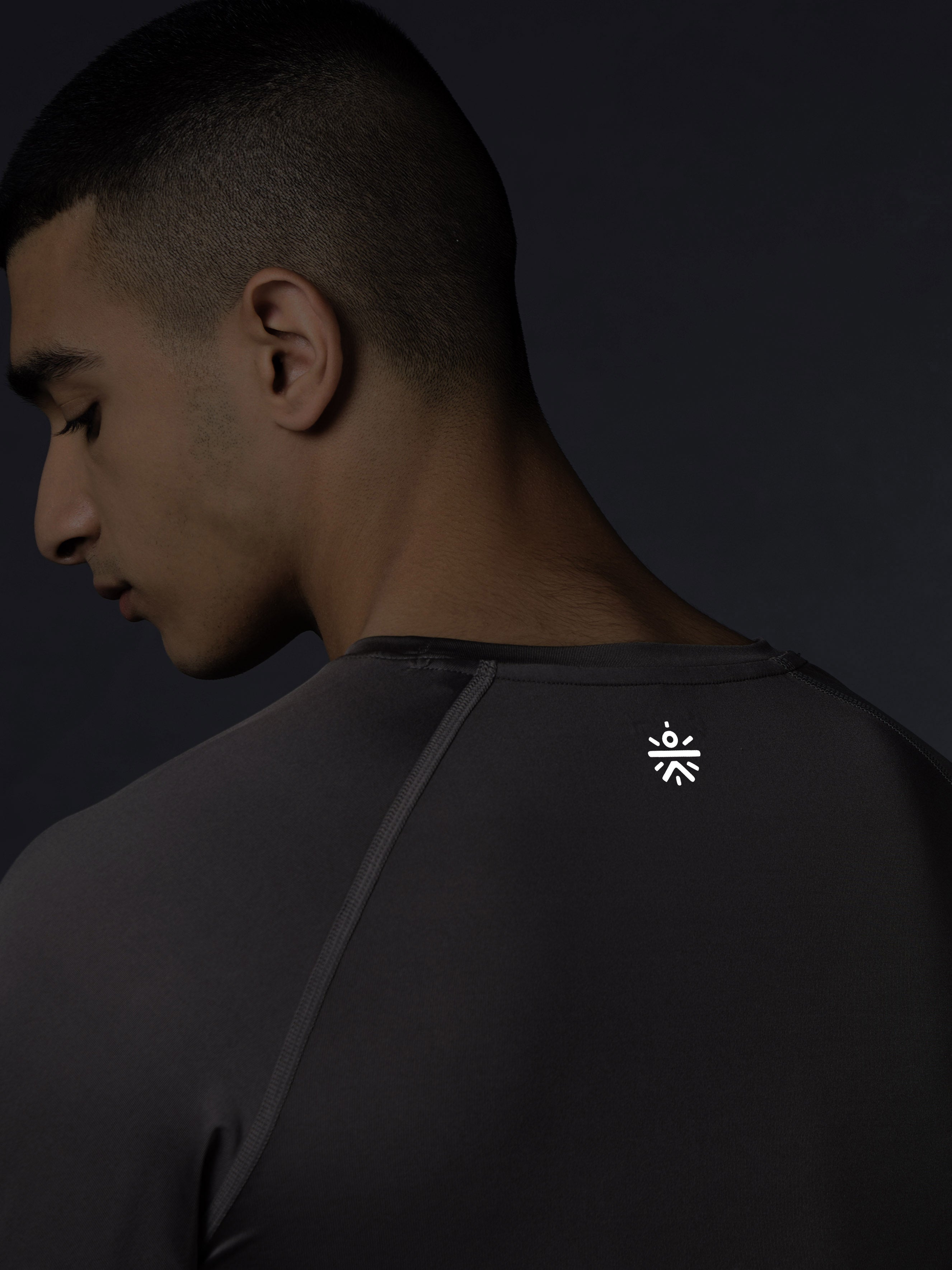 Men's Grey Base Layer Run Full Sleeve Slim Fit T-shirt