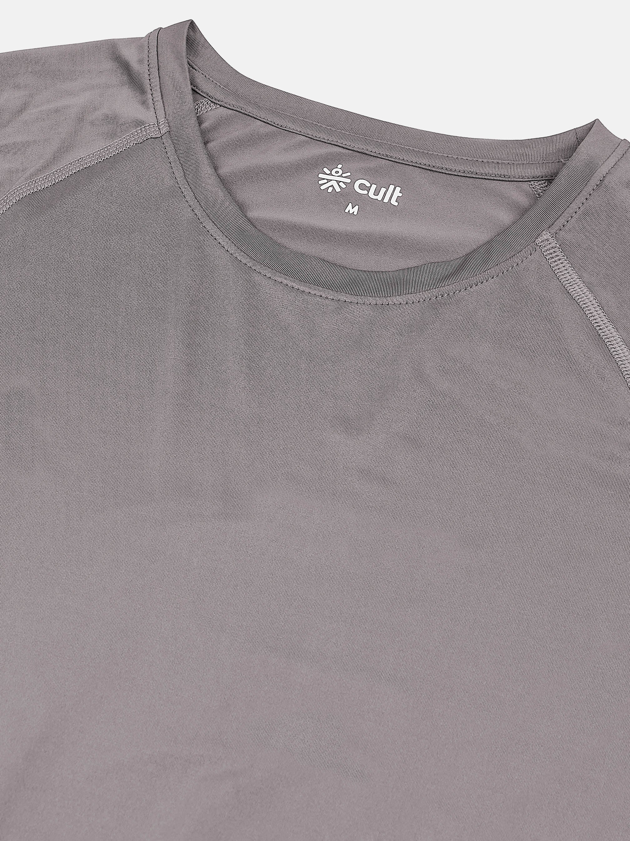 Men's Grey Base Layer Run Full Sleeve Slim Fit T-shirt