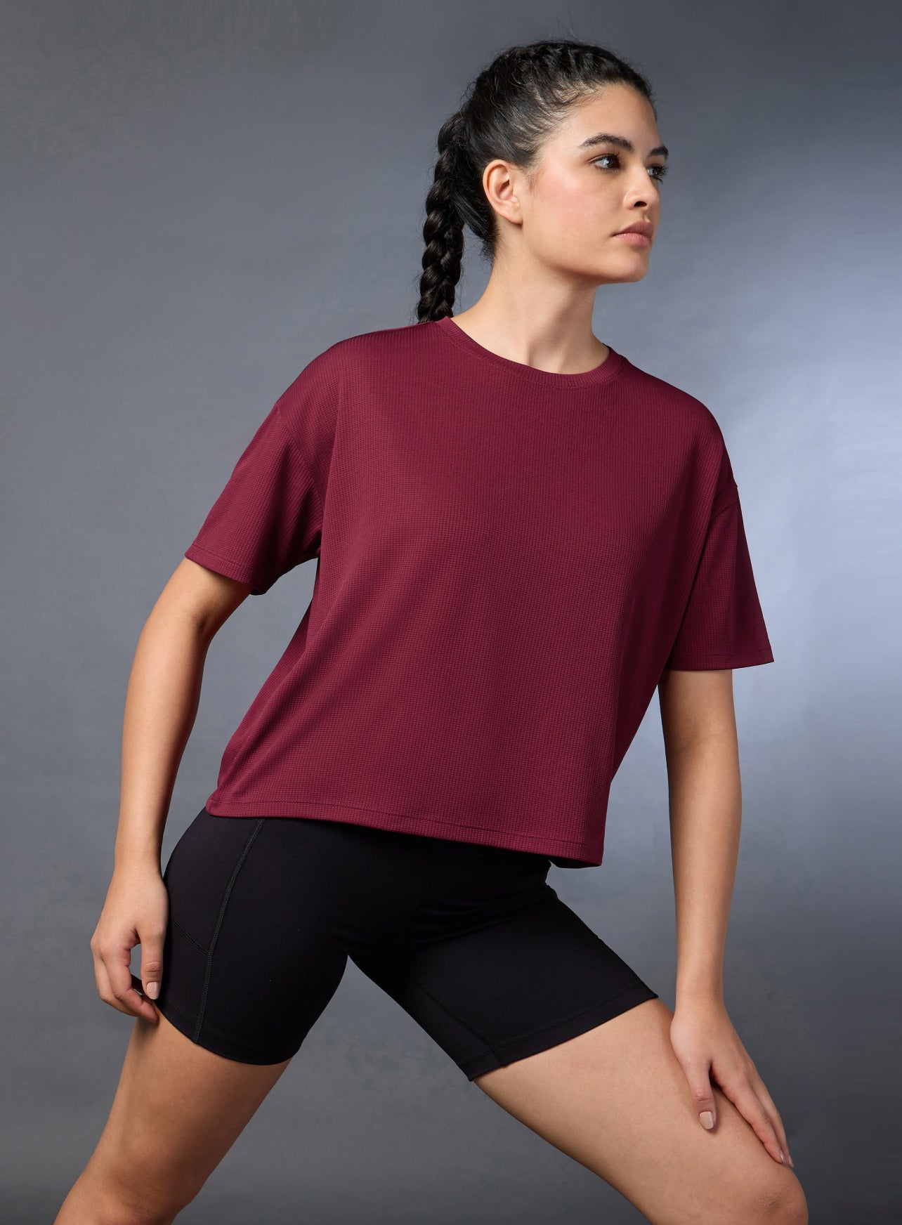 Women's Maroon Cropped T-shirt