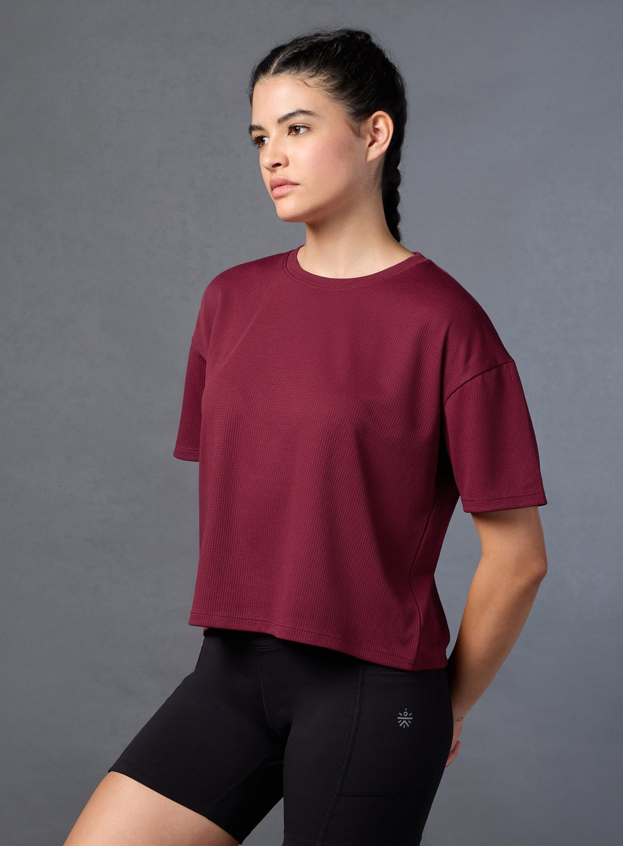 Women's Maroon Cropped T-shirt