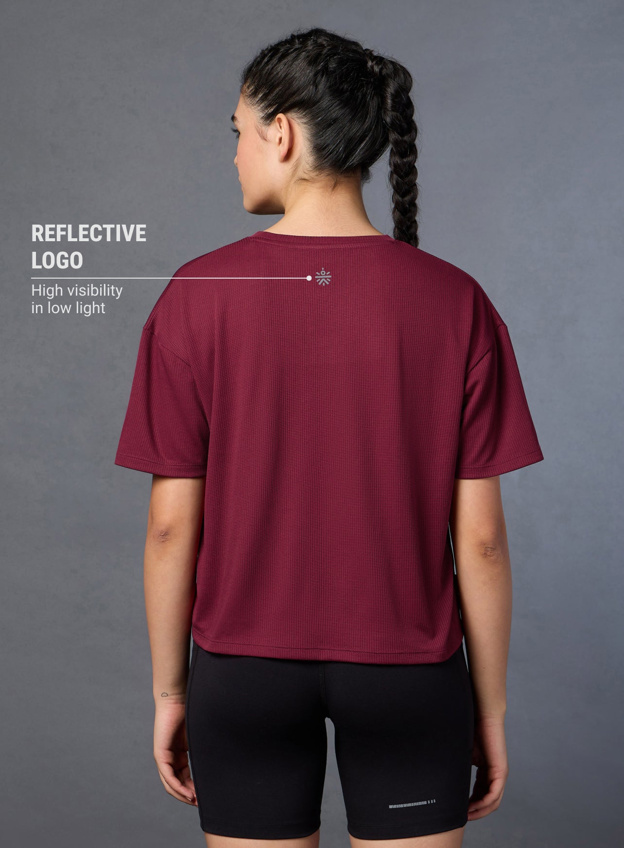Women's Maroon Cropped T-shirt