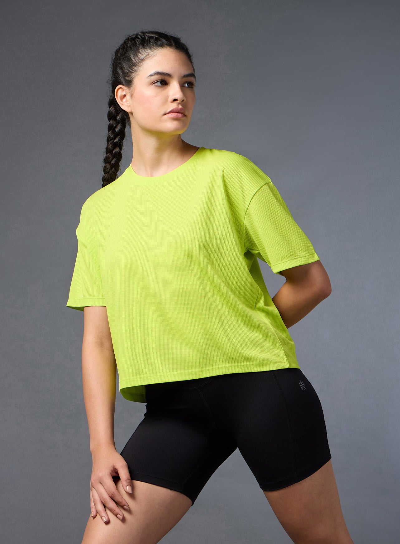 Women's Neon Green Cropped T-shirt