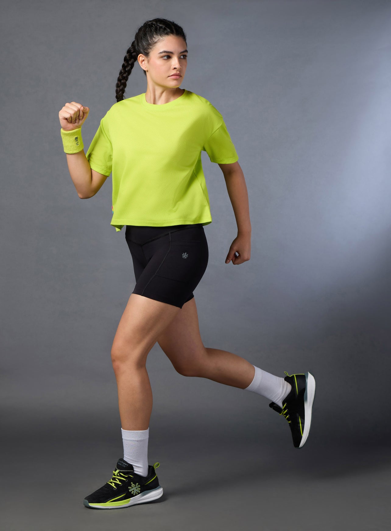 Women's Neon Green Cropped T-shirt