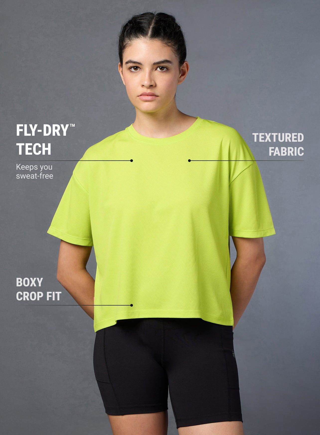 Women's Neon Green Cropped T-shirt