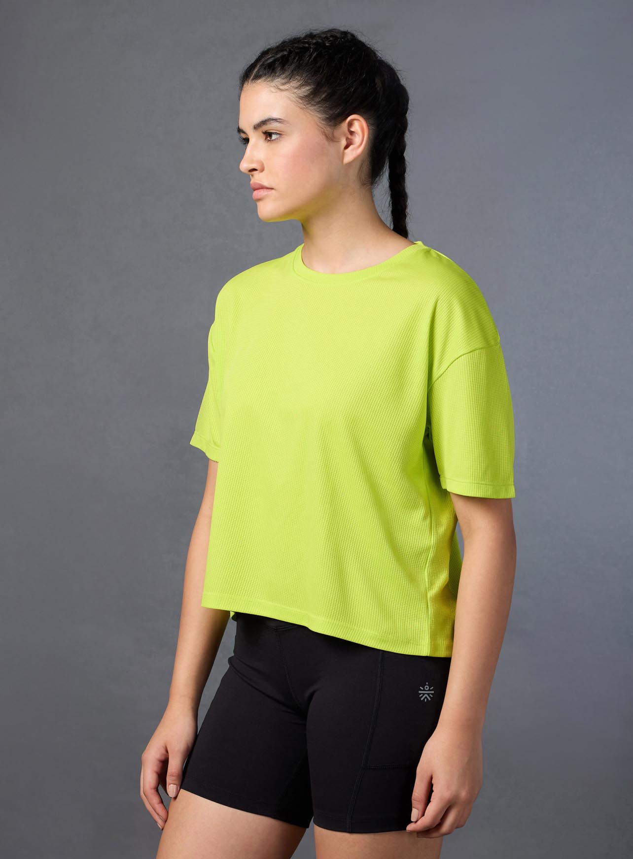 Women's Neon Green Cropped T-shirt