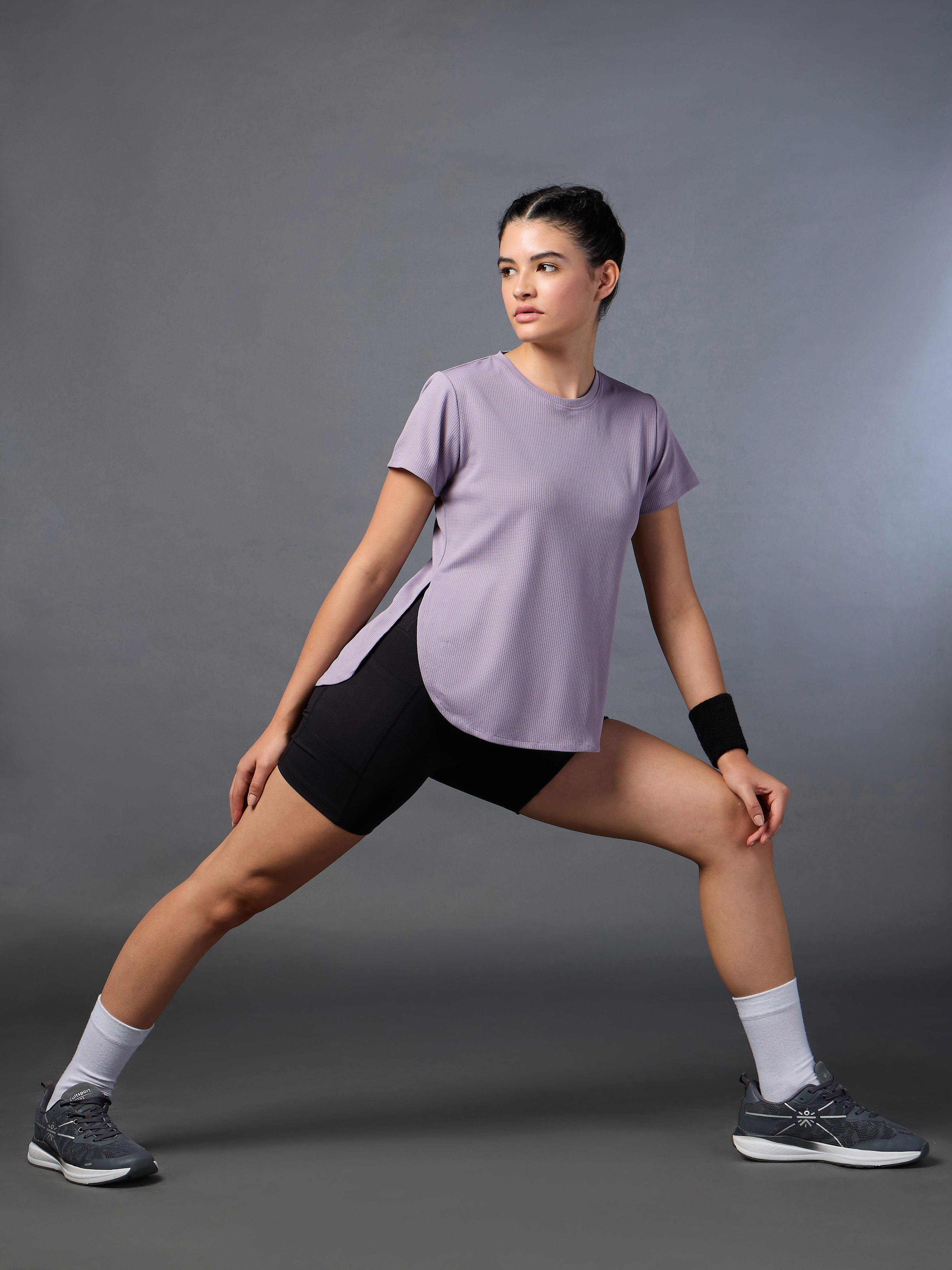 Women's Lavender Running Longline T-shirt