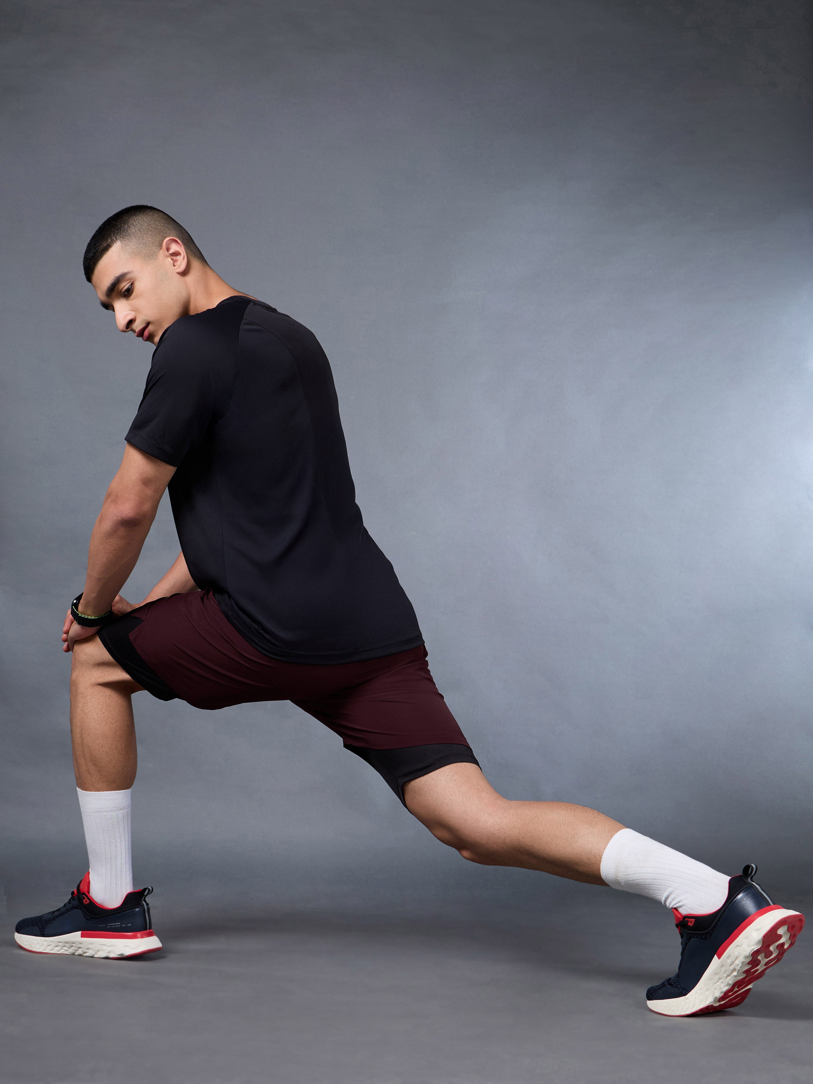 Men's Run Elevate Maroon Integrated Shorts