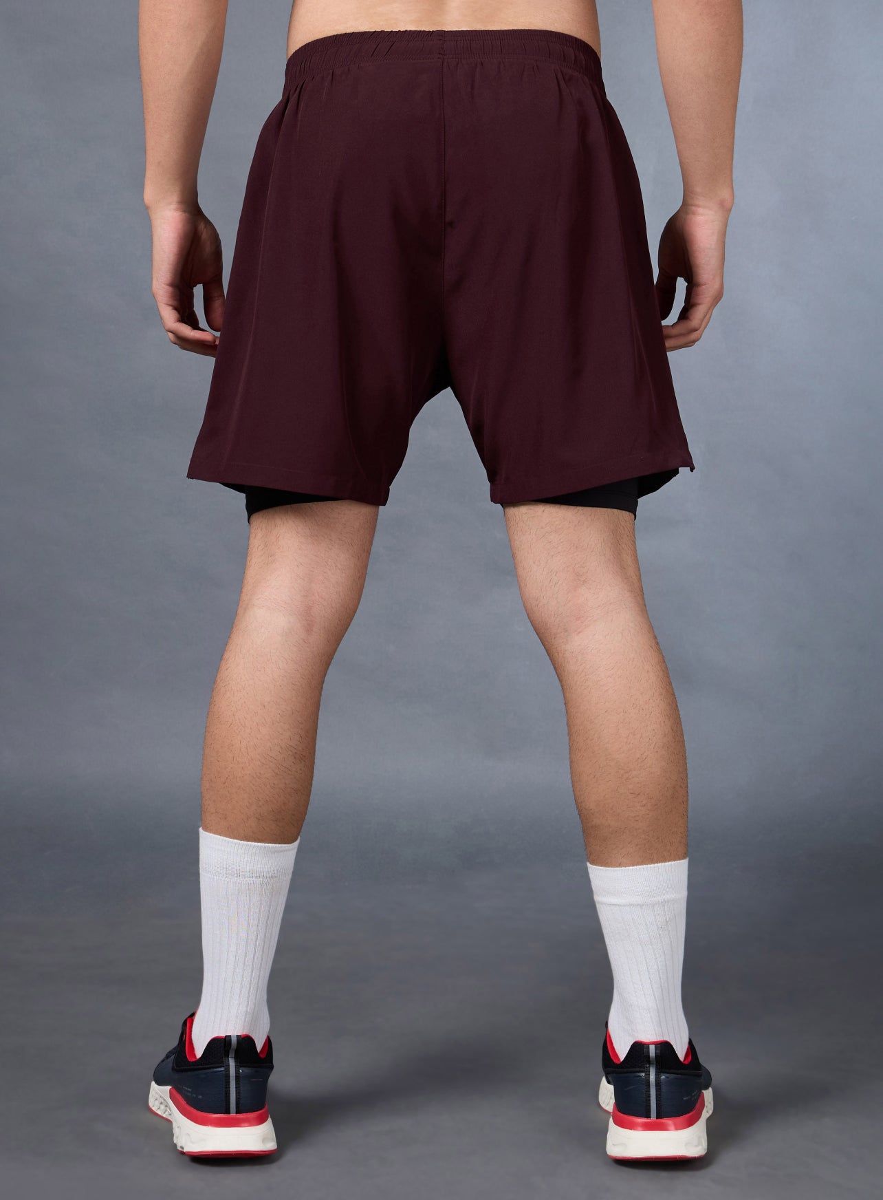 Men's Run Elevate Maroon Integrated Shorts