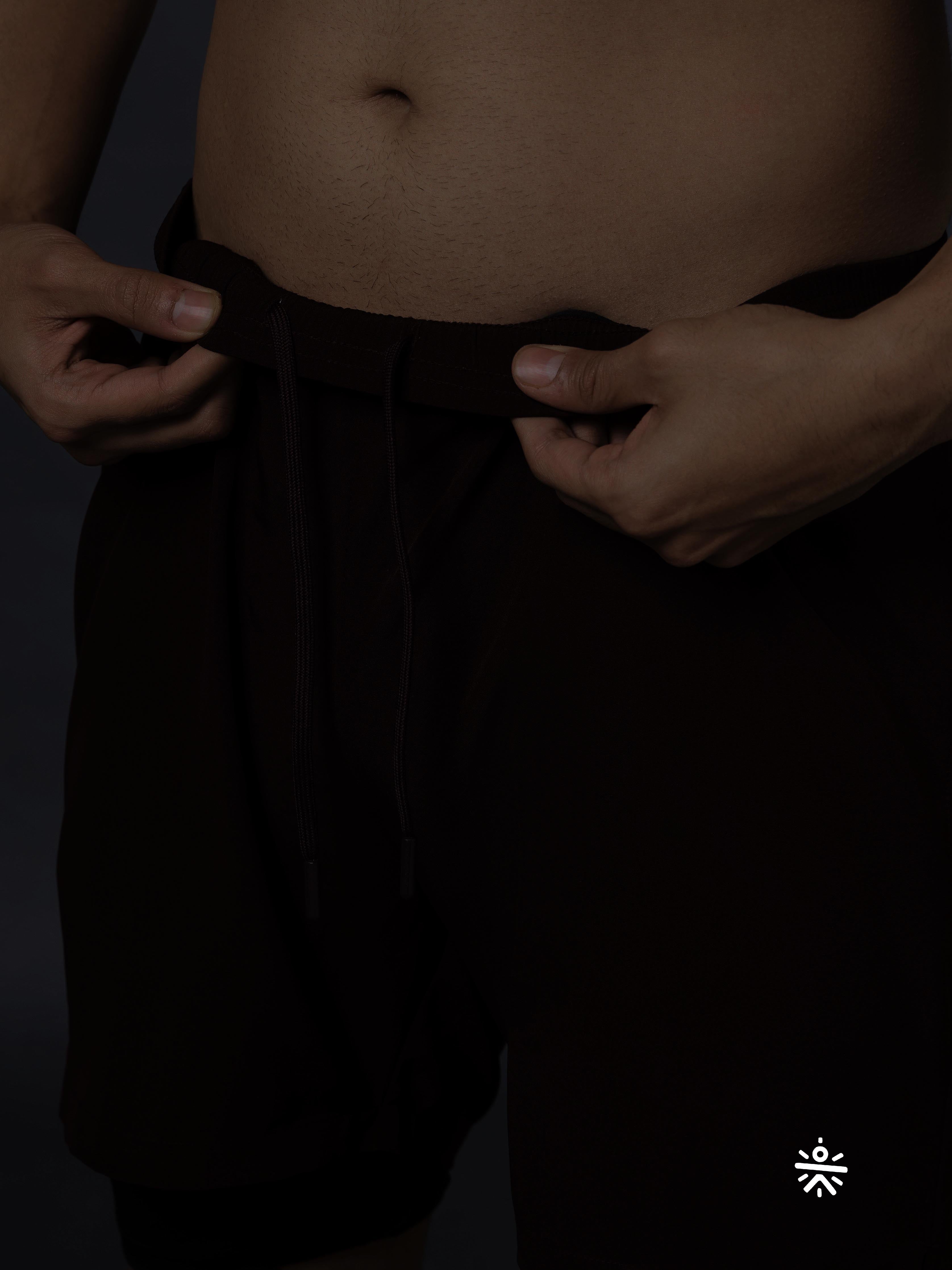 Men's Run Elevate Maroon Integrated Shorts