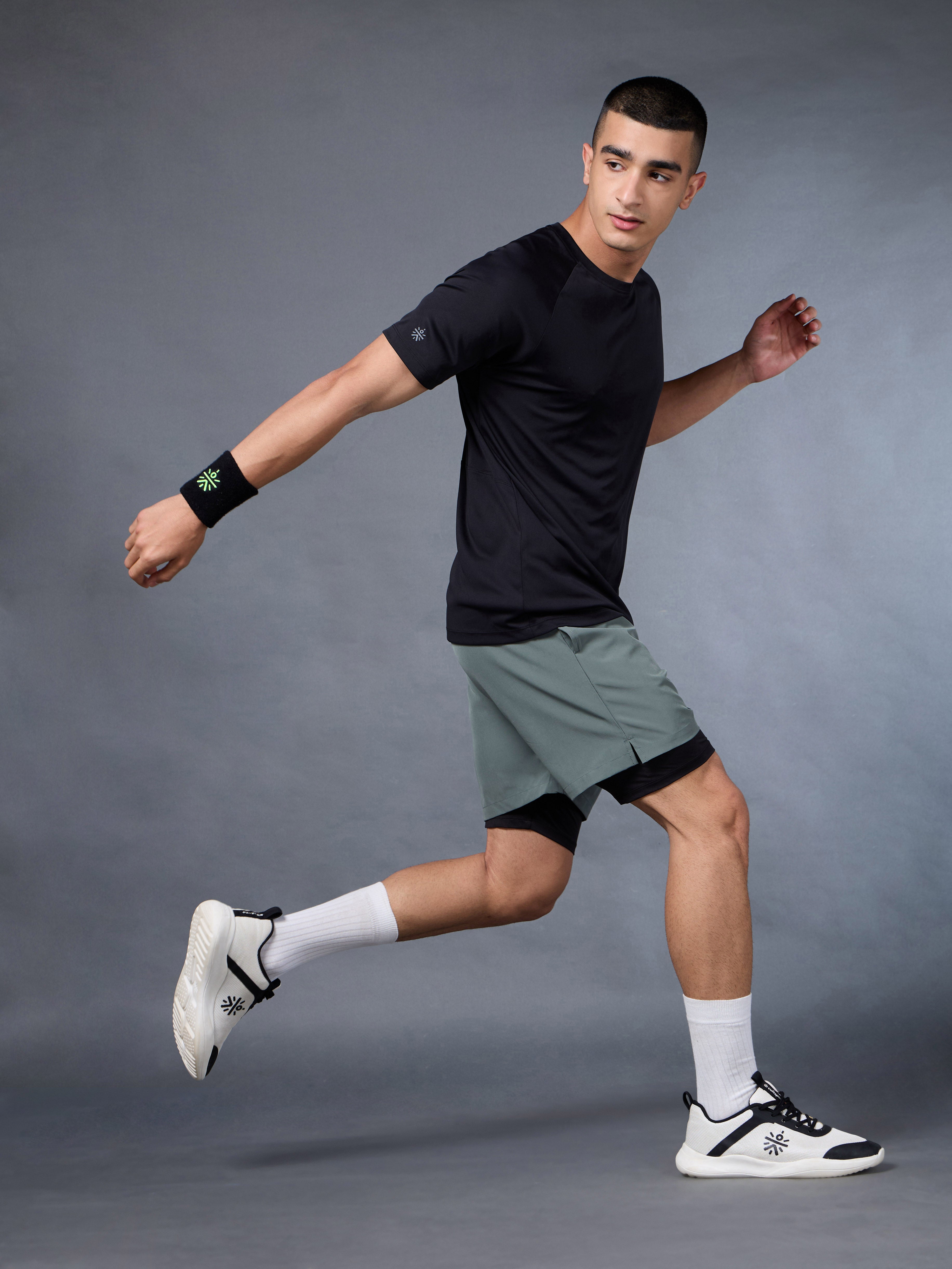Men's Run Elevate Green Integrated Shorts