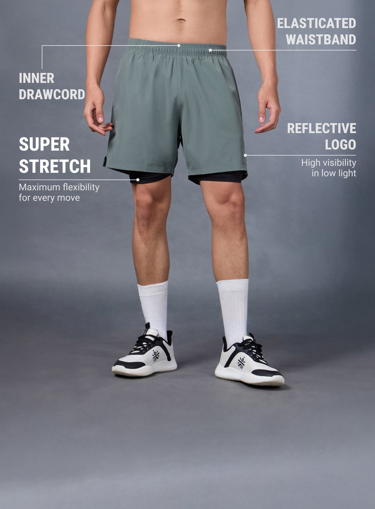 Men's Run Elevate Green Integrated Shorts