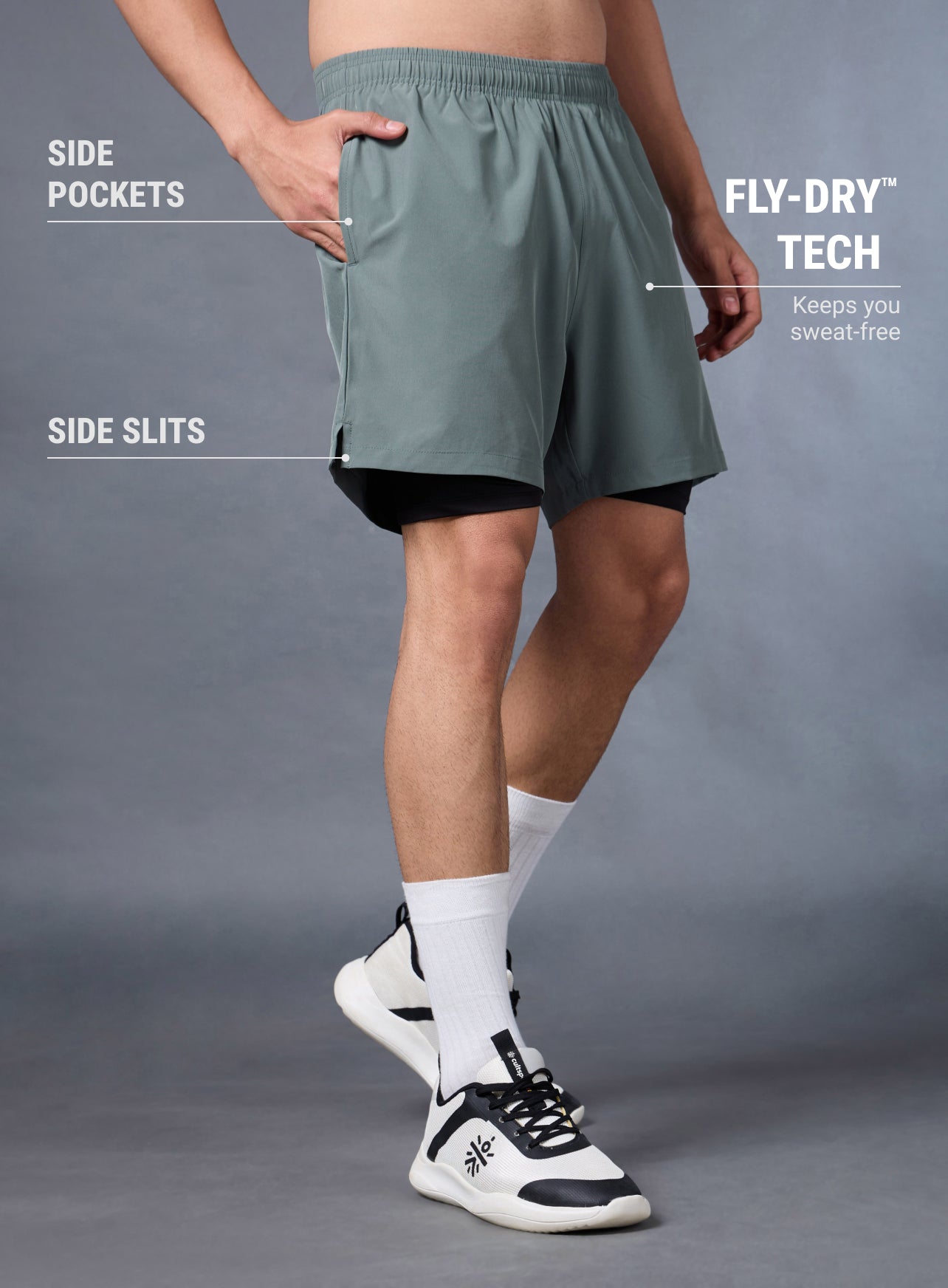 Men's Run Elevate Green Integrated Shorts