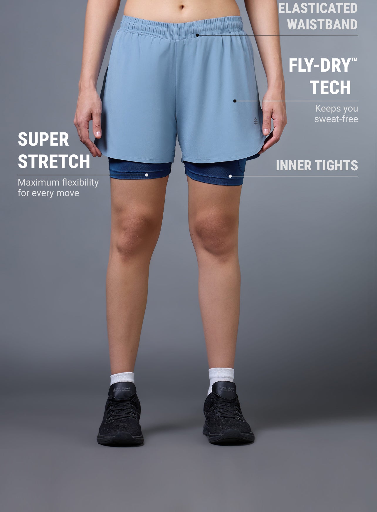Women's Blue Pro Running Shorts