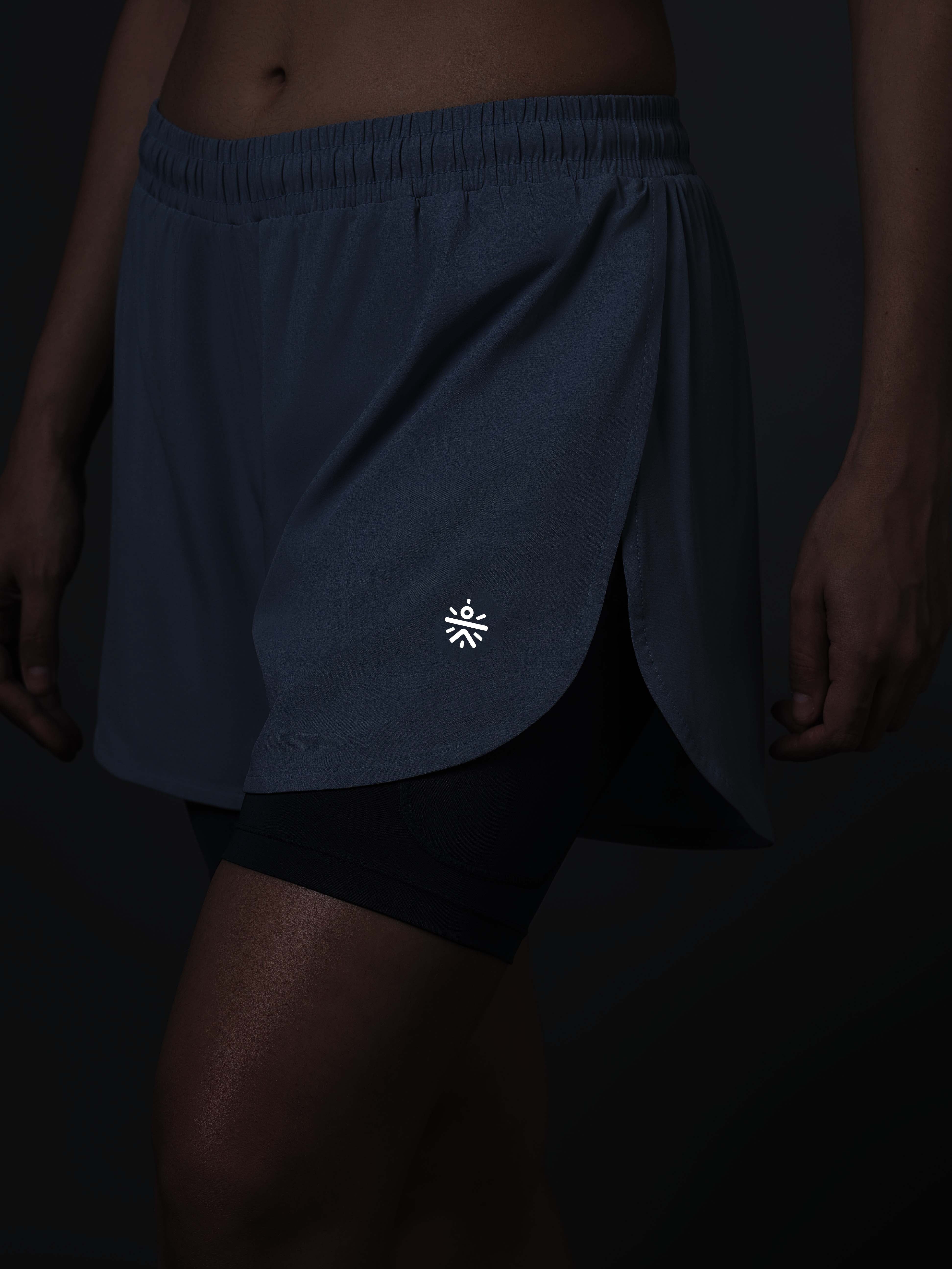 Women's Blue Pro Running Shorts