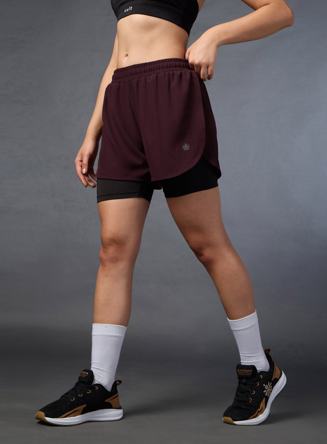 Women's High Spirit Deep Maroon Integrated Shorts