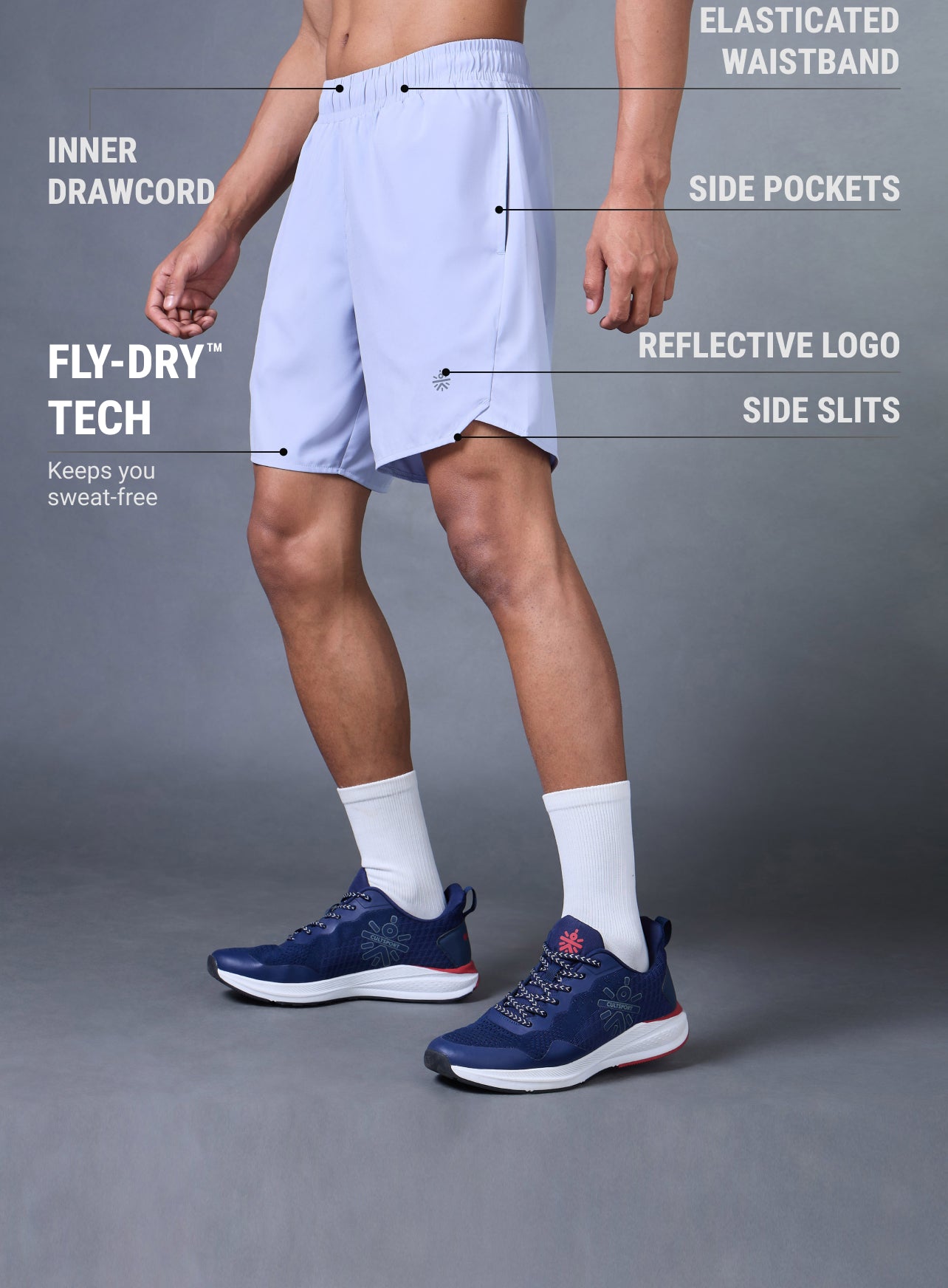 Men's Blue Iconic Running Shorts