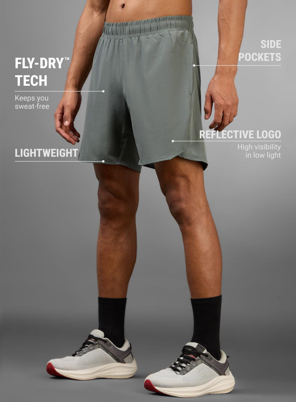 Men's Olive Iconic Running Shorts