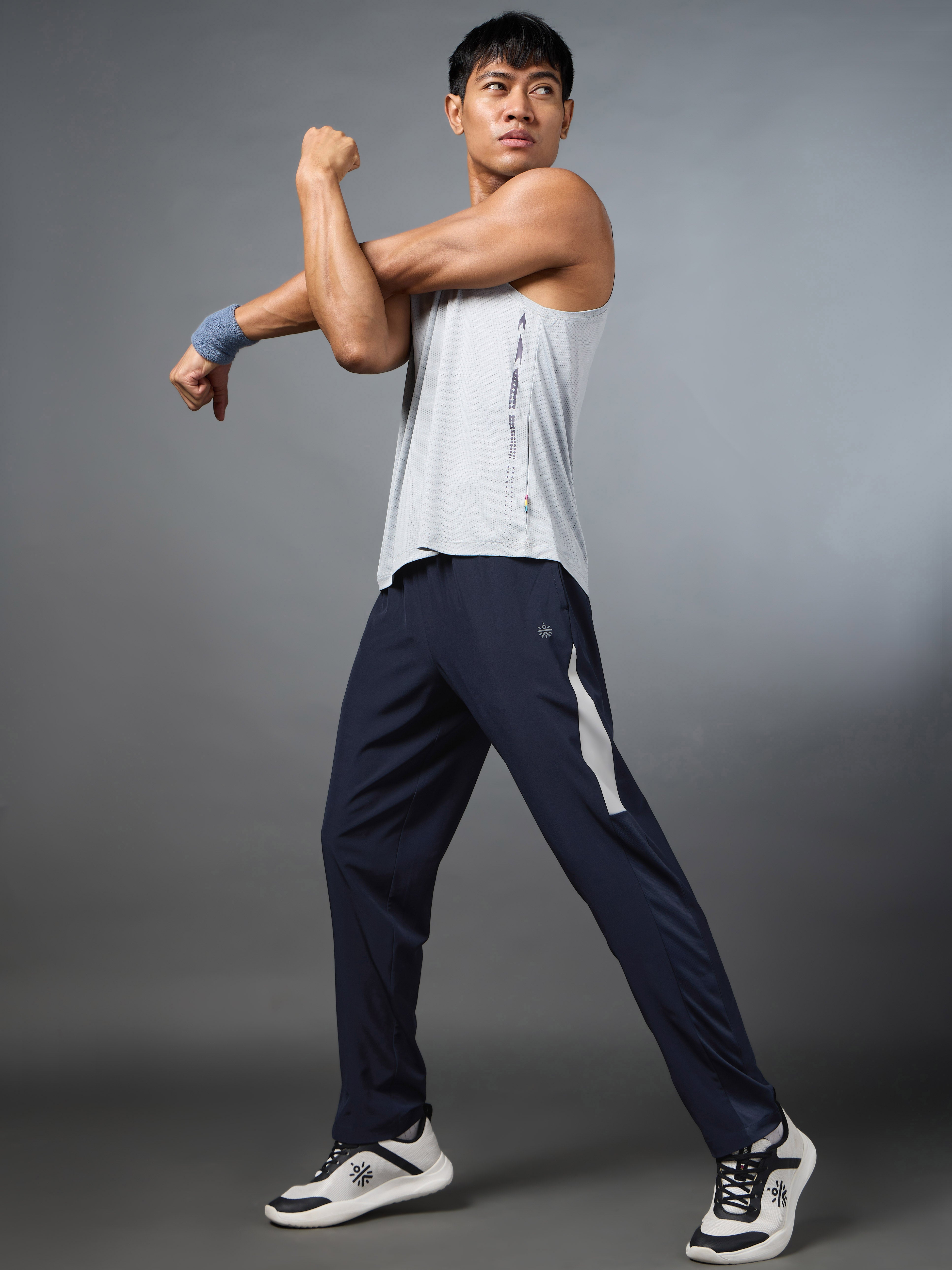 Men's Run Booster Navy Trackpants