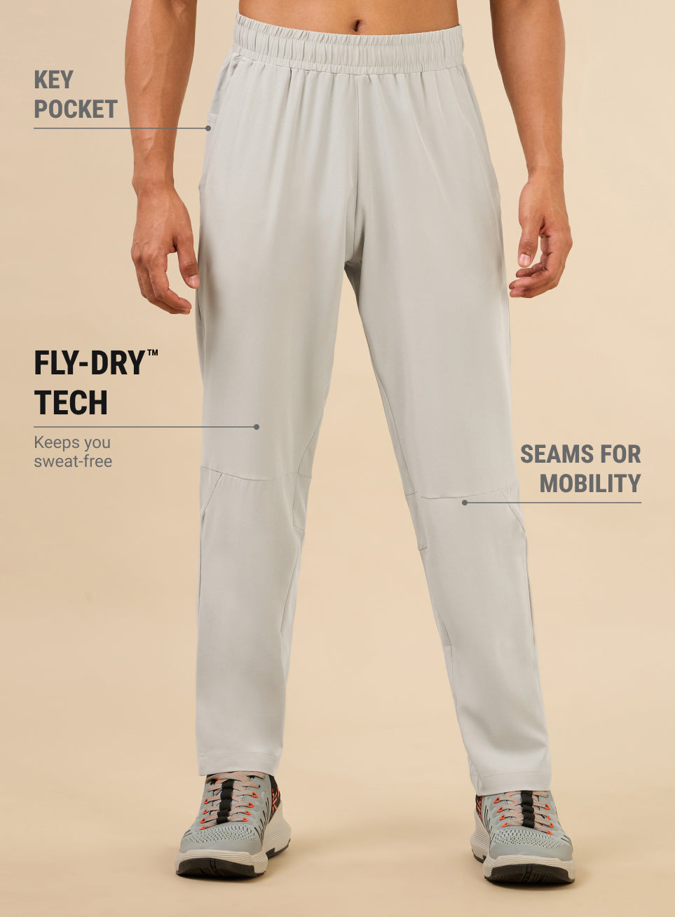 Men's Grey Train Out Premium Trackpants
