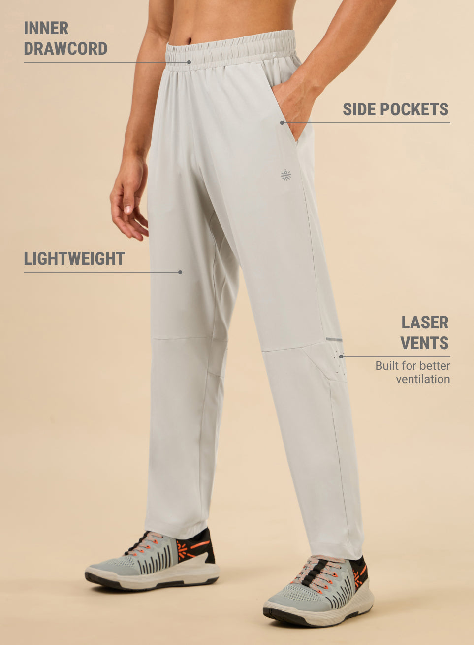 Men's Grey Train Out Premium Trackpants