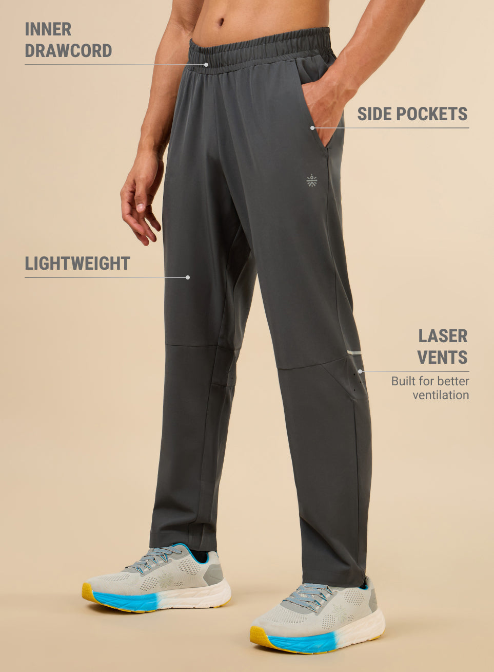 Men's Dark Grey Train Out Premium Trackpants