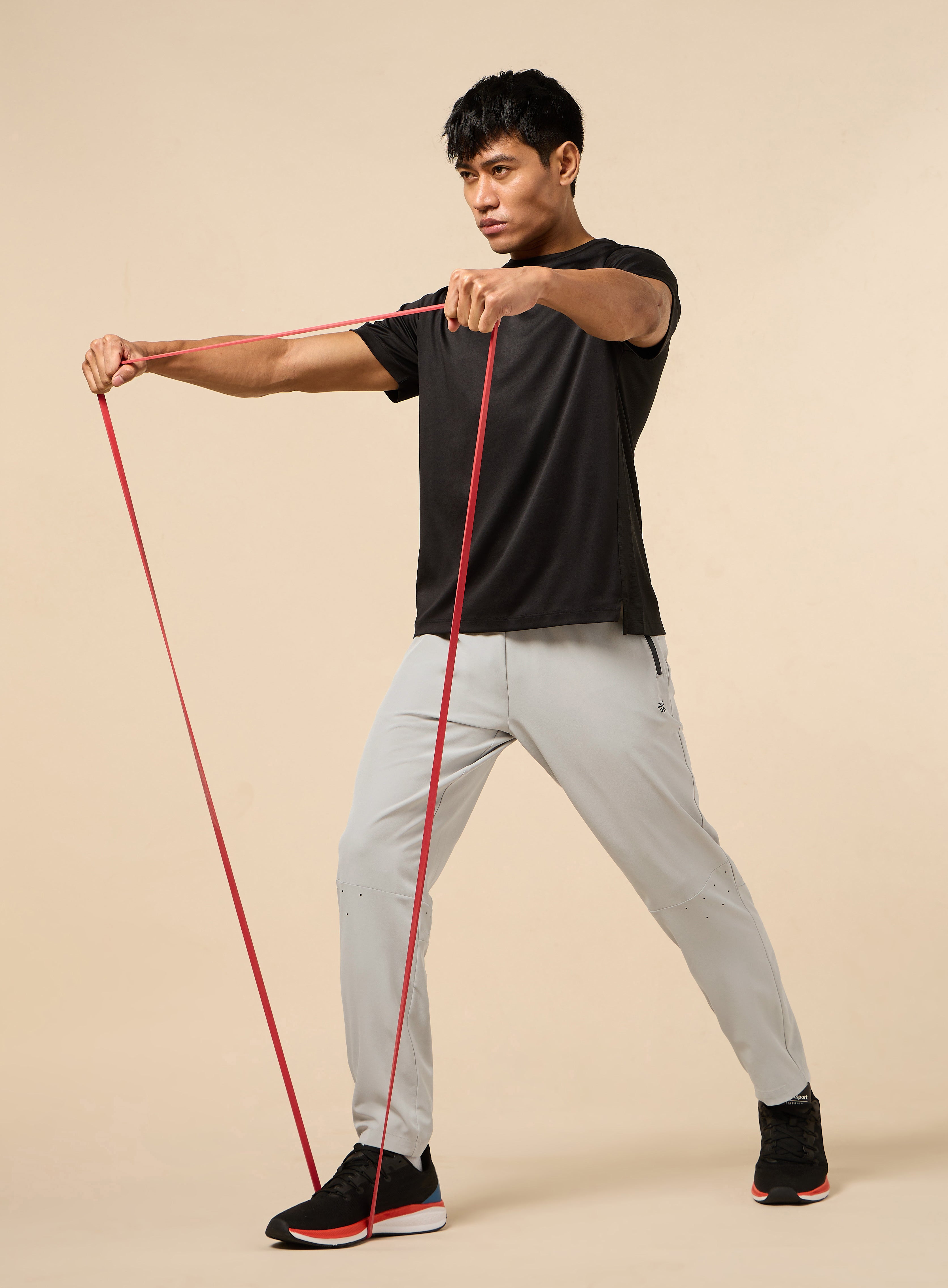 Men's Grey High Flex Training Performance Pants