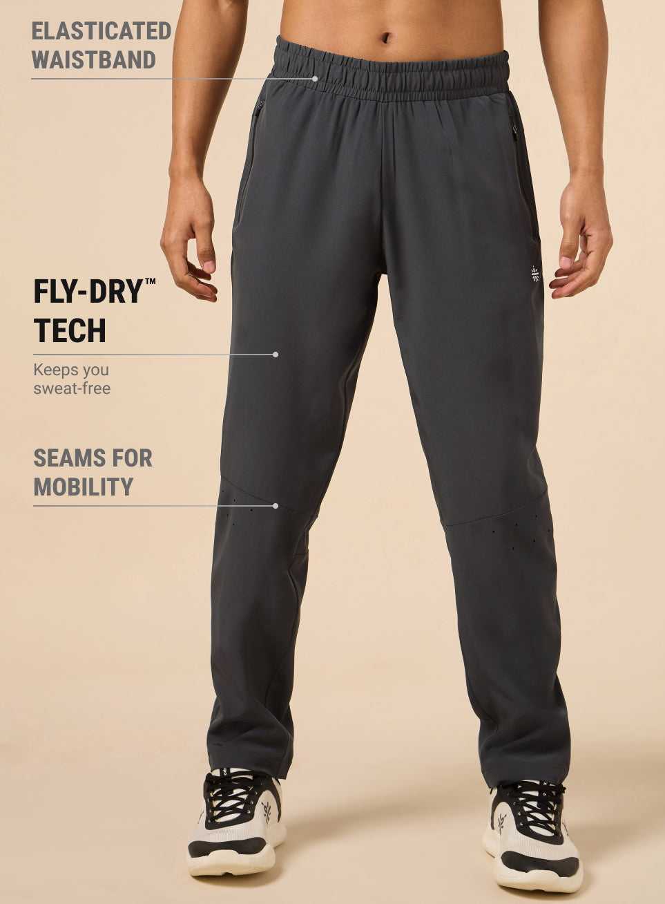 Men's Dark Grey High Flex Training Performance Pants