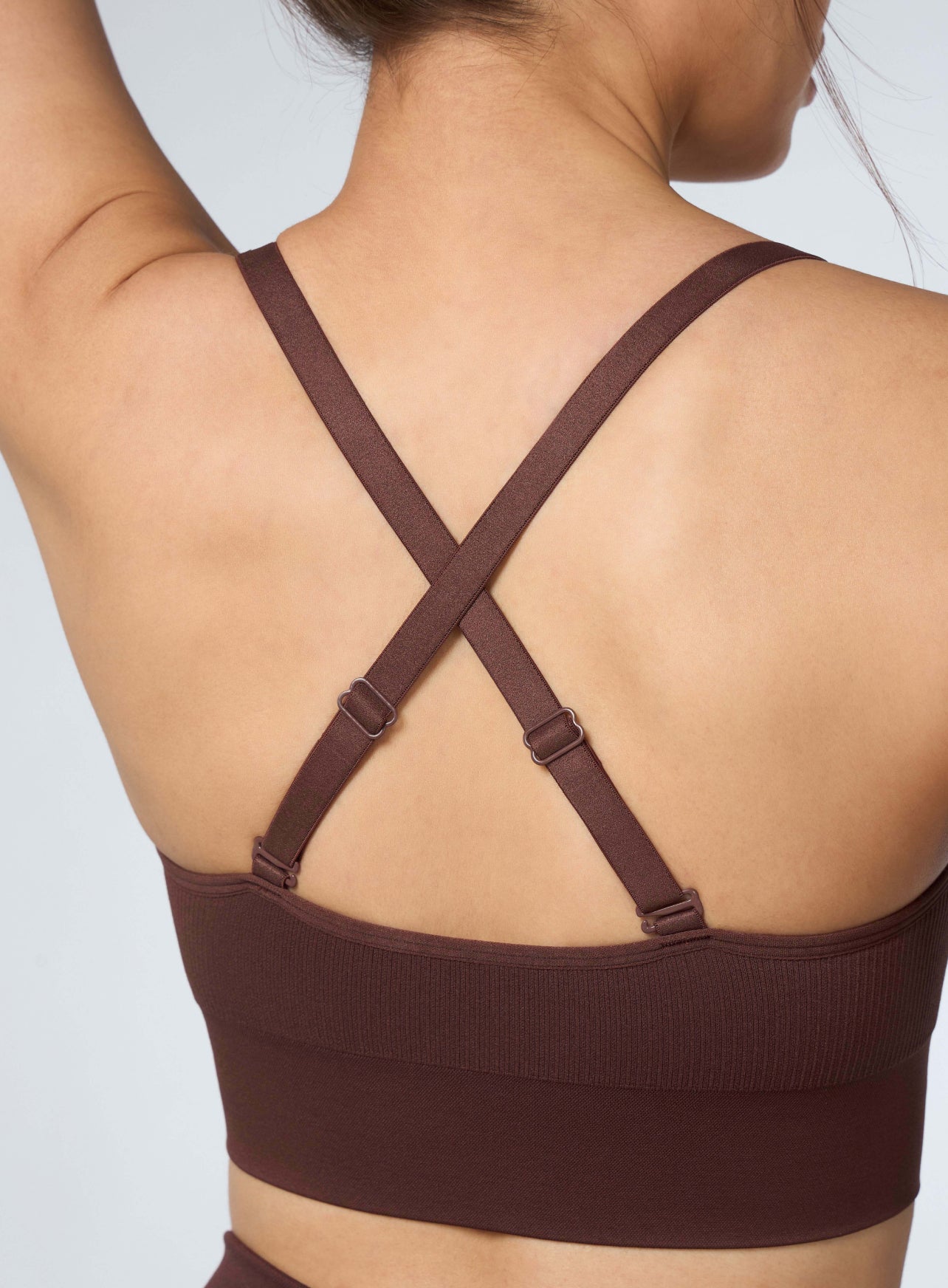 Women's Coffee Cross Fit Seamless Medium Support Bra