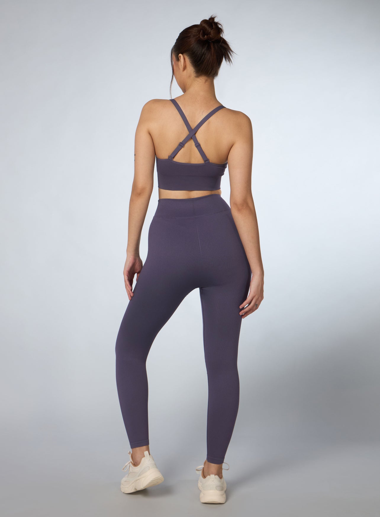 Women's Purple Cross Fit Seamless Medium Support Bra