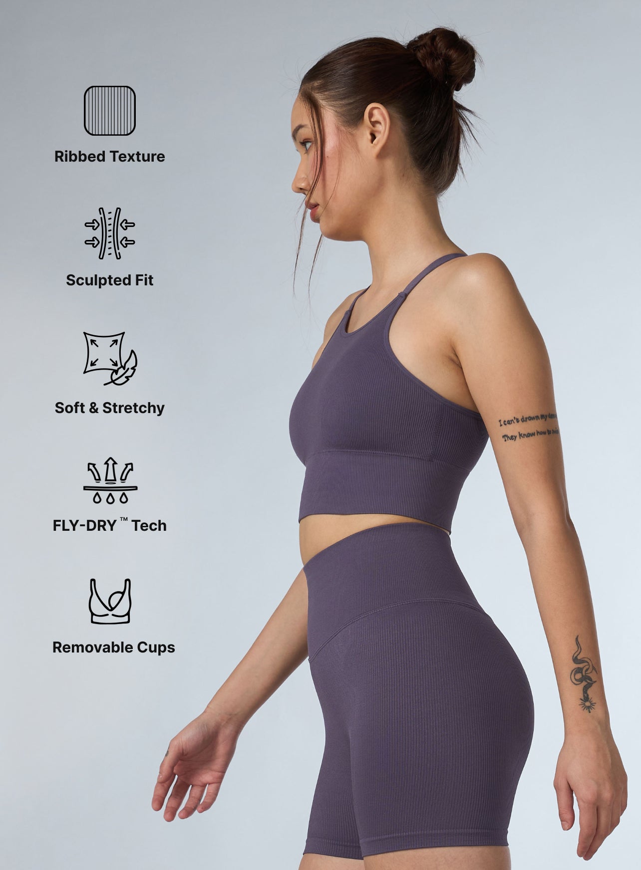 Women's Purple Momentum Seamless Medium Support Bra