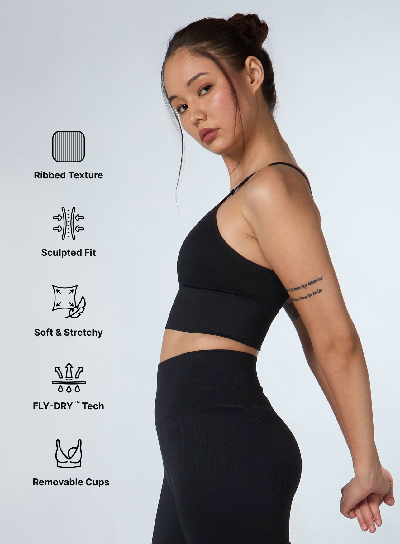 Women's Black Momentum Seamless Medium Support Bra