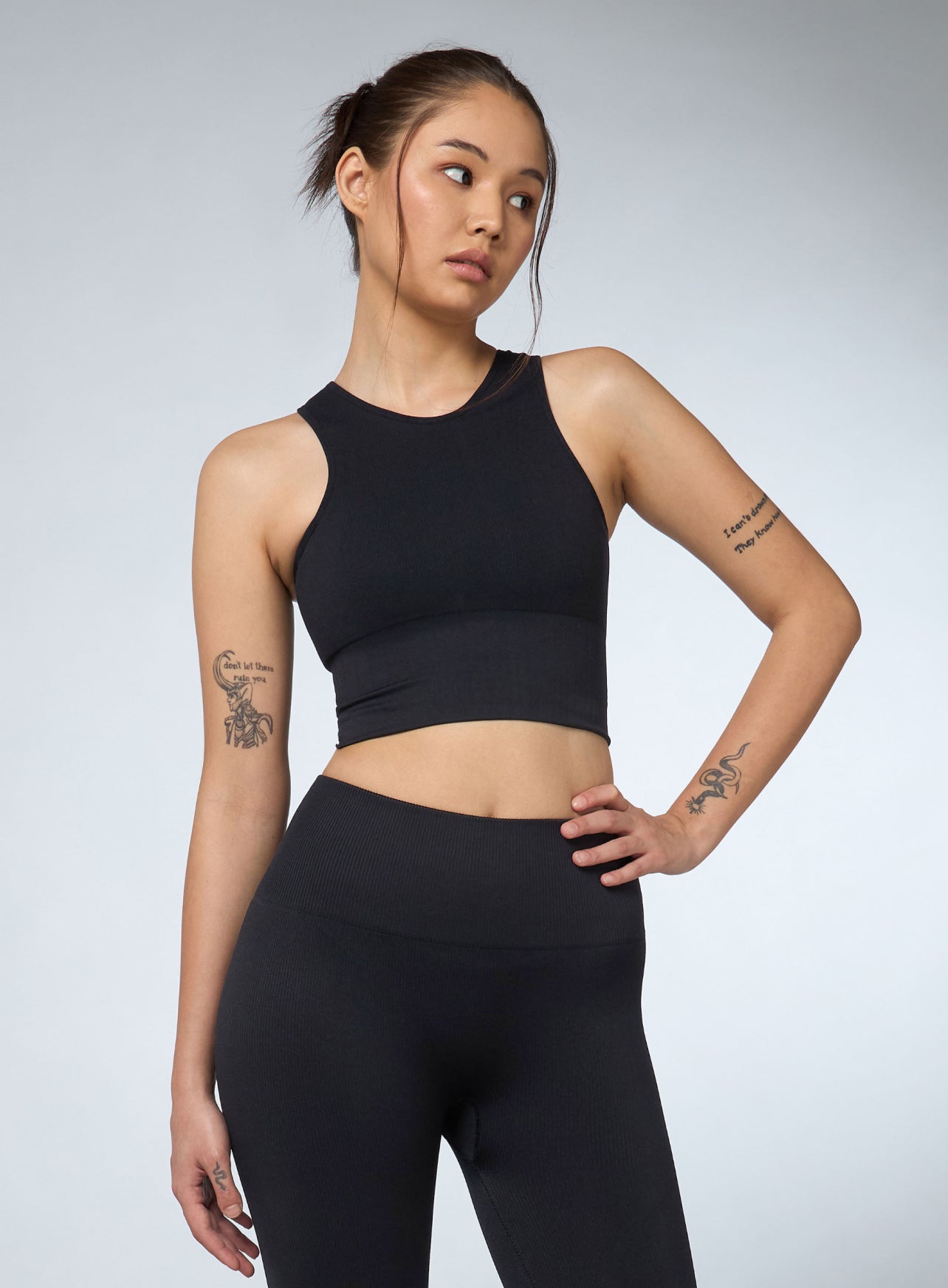 Women's Black Versatile Seamless Co-ord Set