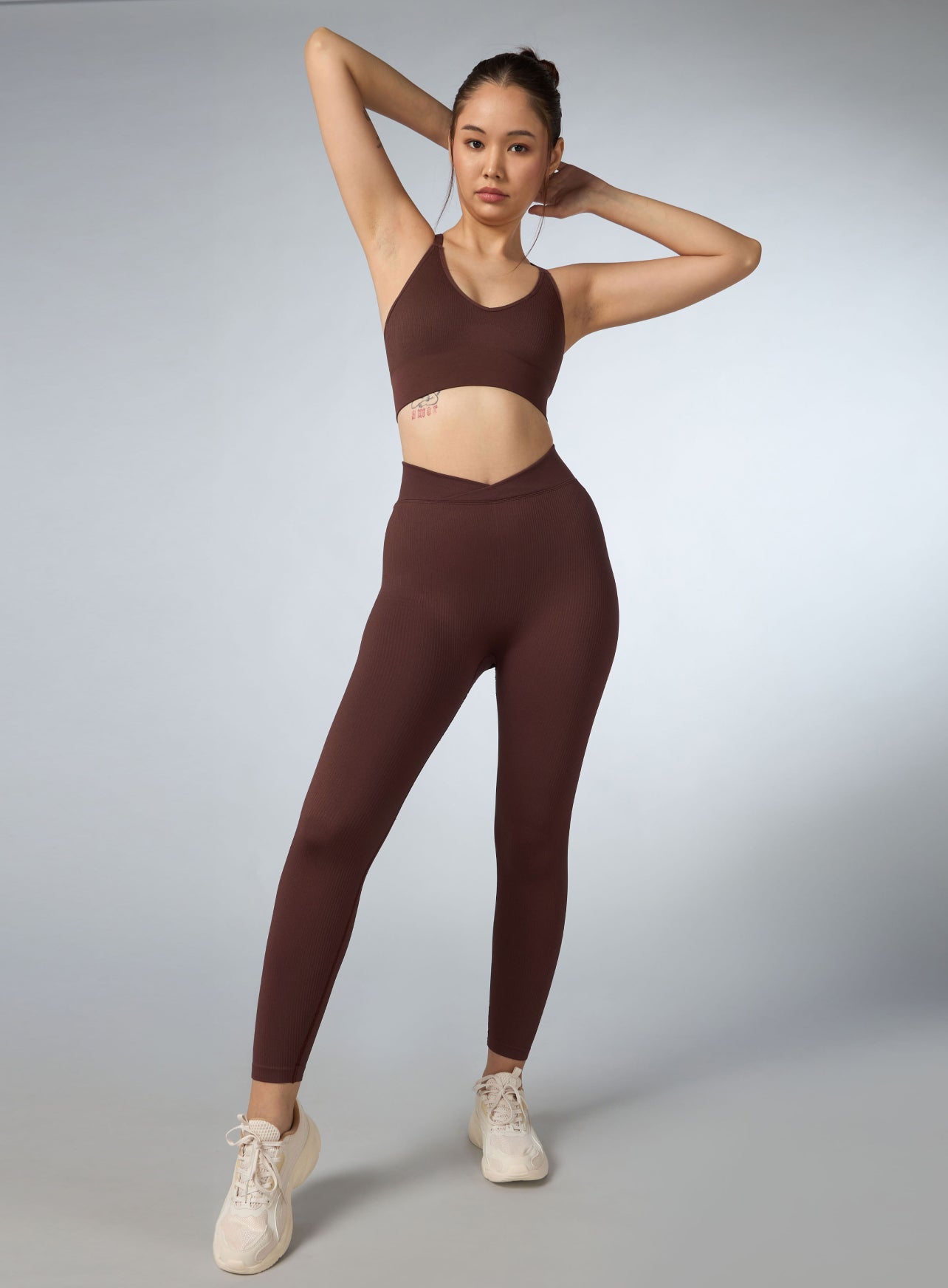 Women's Coffee Cross Fit Seamless Co-ord Set