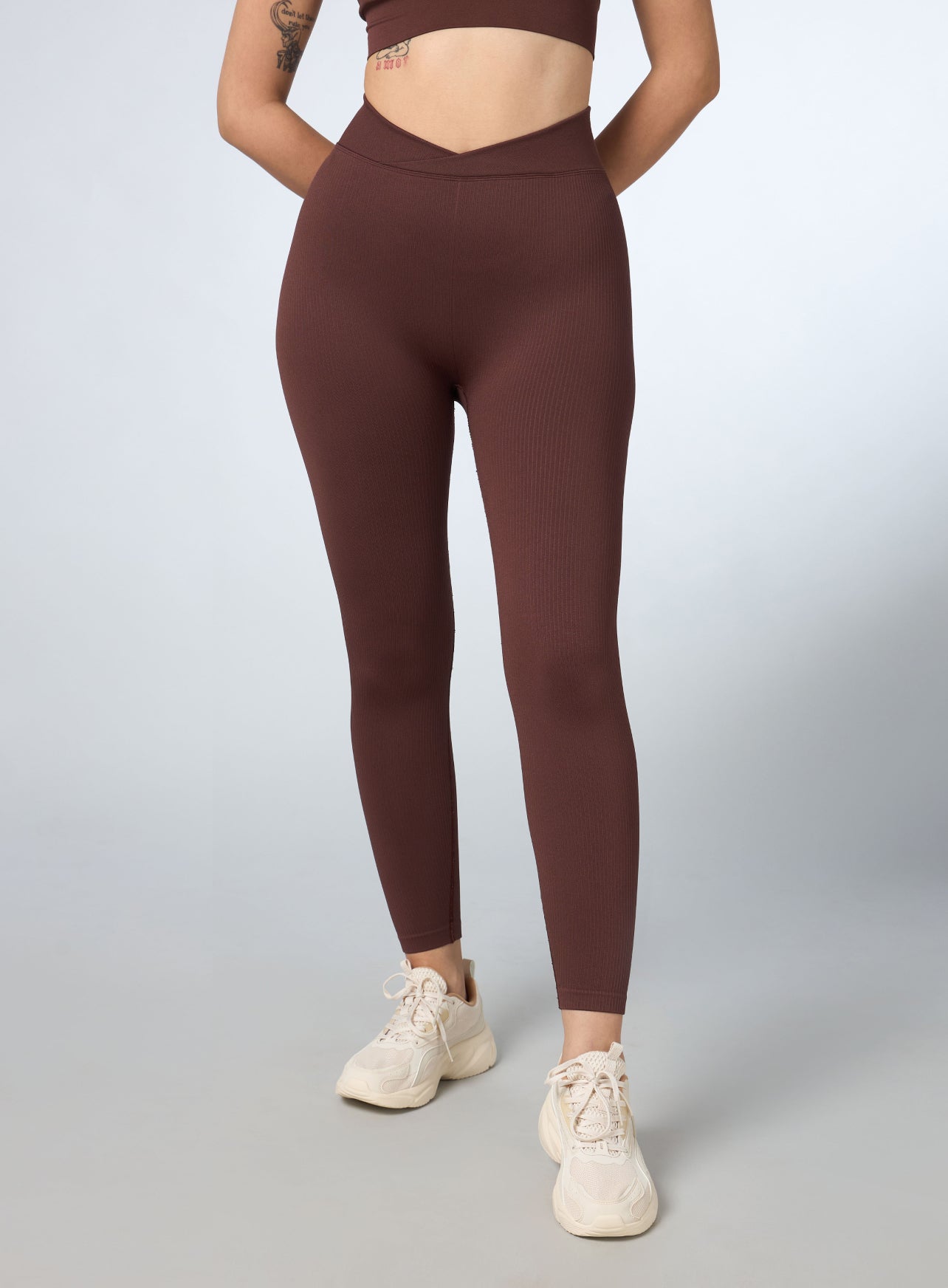 Women's Coffee Cross Fit Seamless Co-ord Set