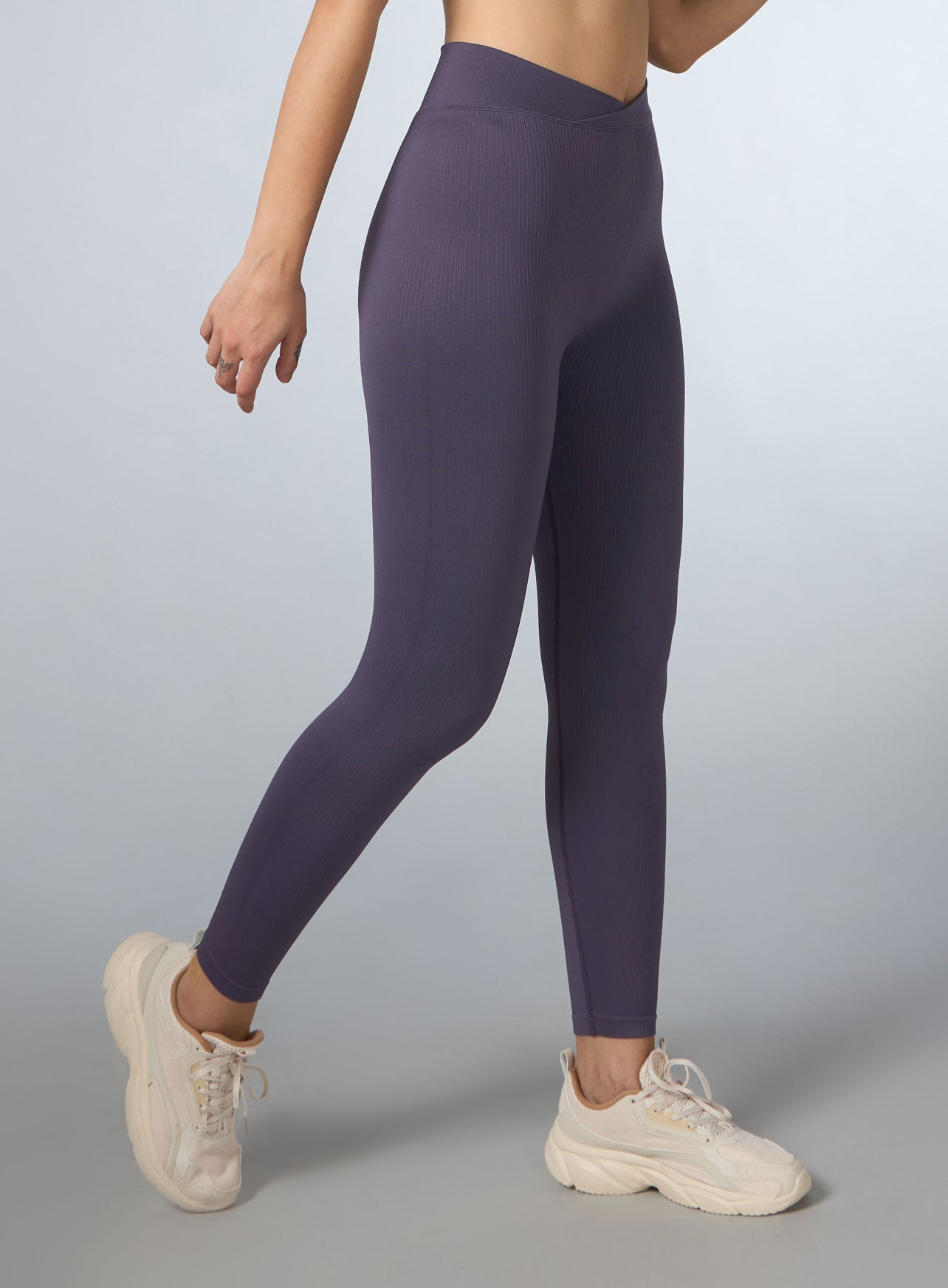 Women's Purple Cross Fit Seamless Tights