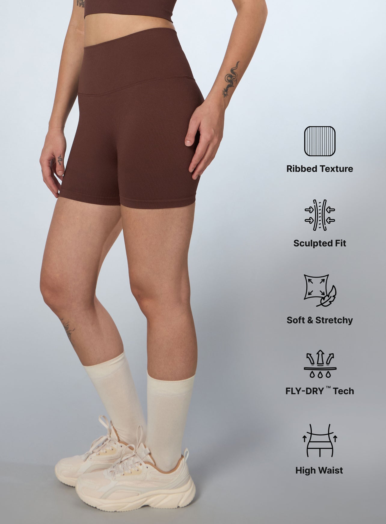 Women's Brown Momentum Seamless Shorts